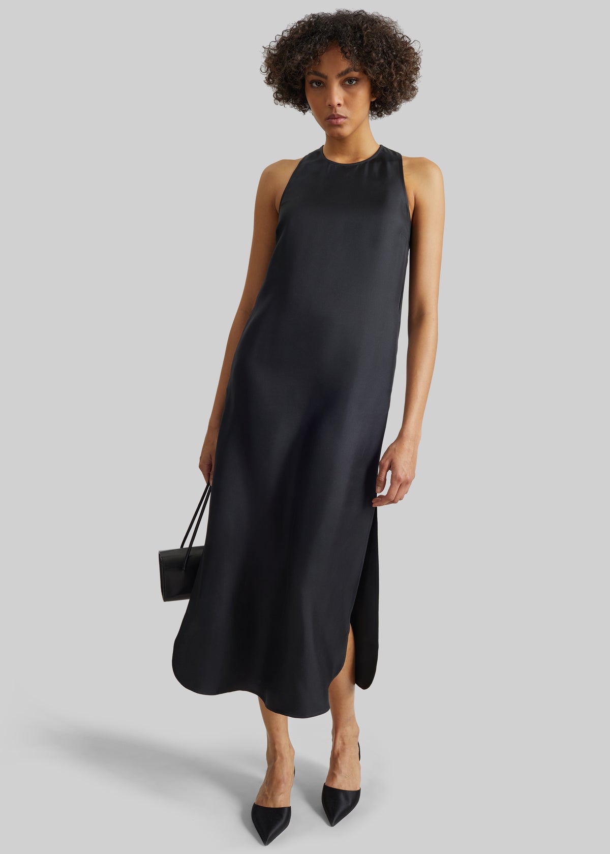 Loulou de Saison Paloma Long Silk Dress - Black - 1