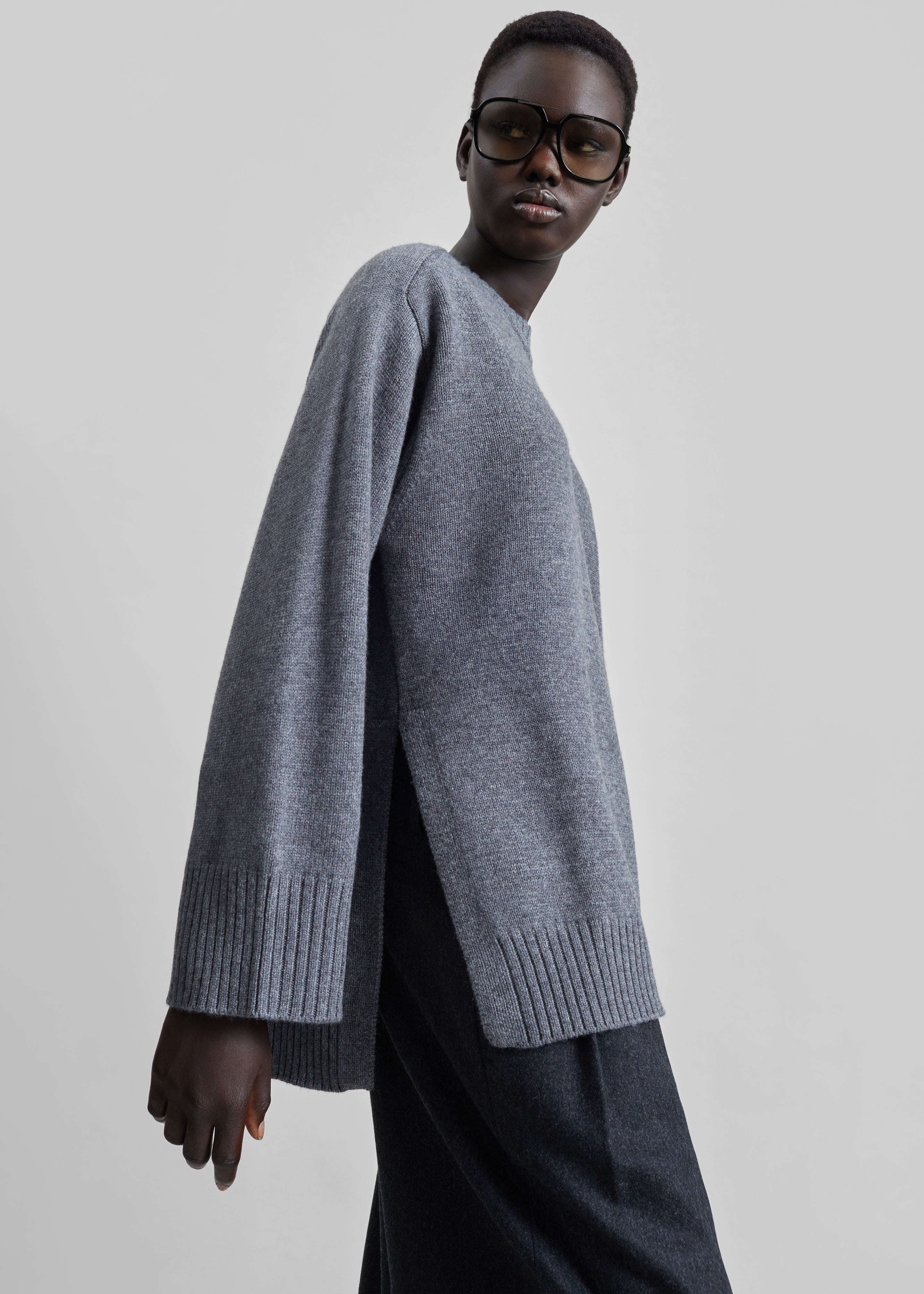 Loulou de Saison Safi LDS Cashmere Blend Sweater - Anthracite