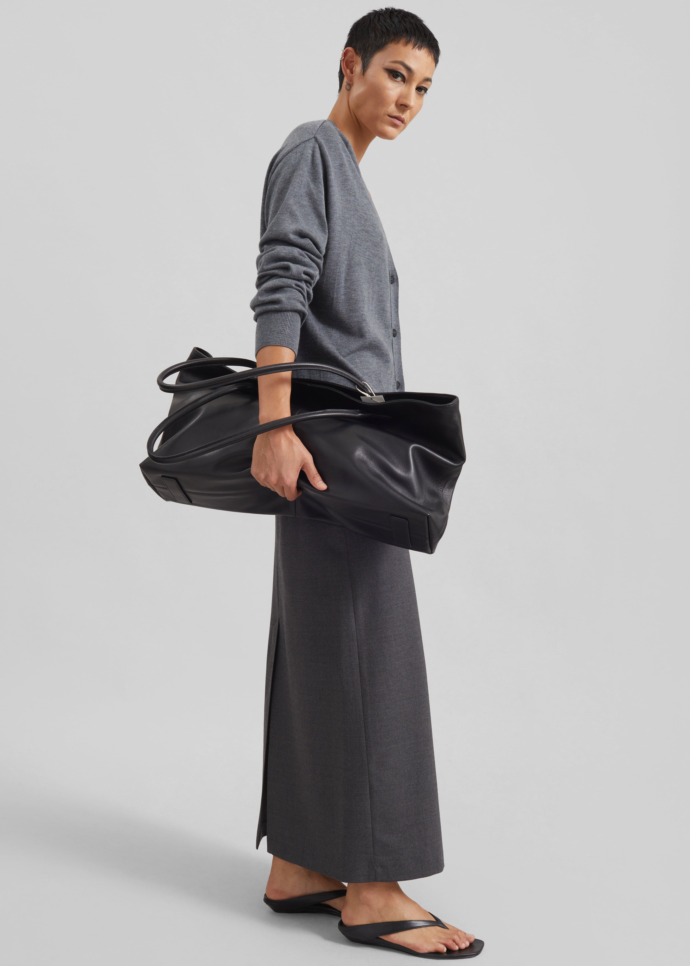 Loulou de Saison Samos LDS Long Pencil Skirt - Anthracite Melange - 1