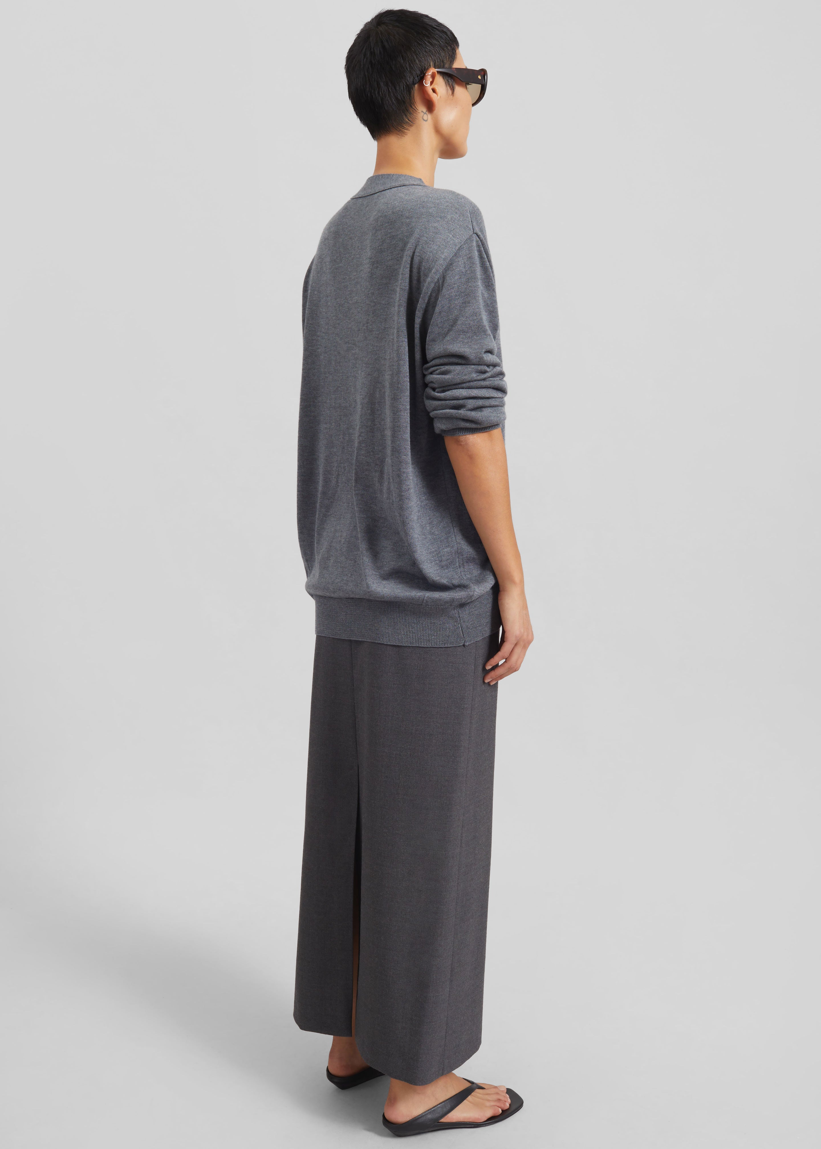 Loulou de Saison Samos LDS Long Pencil Skirt - Anthracite Melange - 6