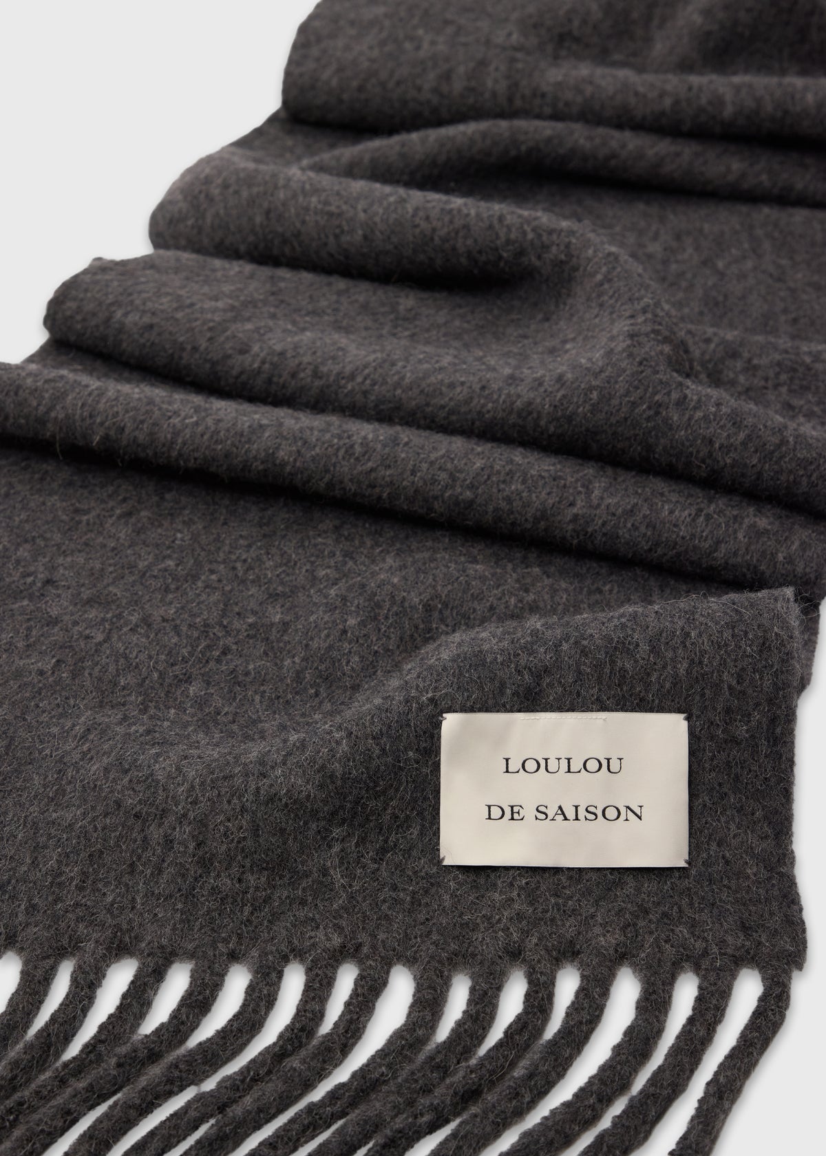 Loulou de Saison Santo Large Soft Scarf - Anthracite Melange - 5
