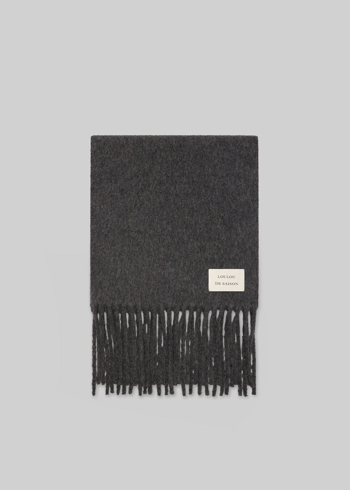 Loulou de Saison Santo Large Soft Scarf - Anthracite Melange - 2