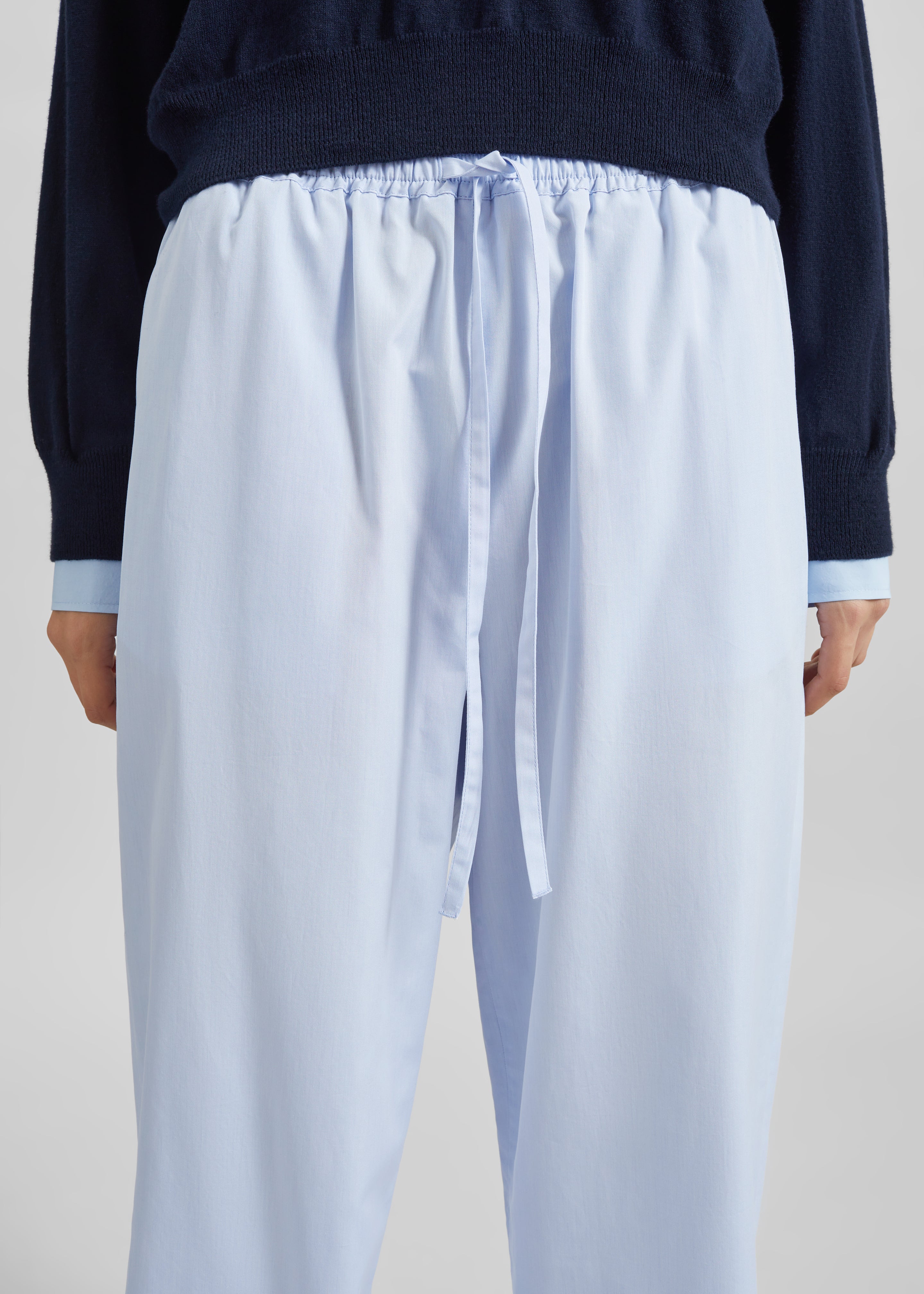 Loulou de Saison Sero Lds Cotton Poplin Trousers - Storm - 3