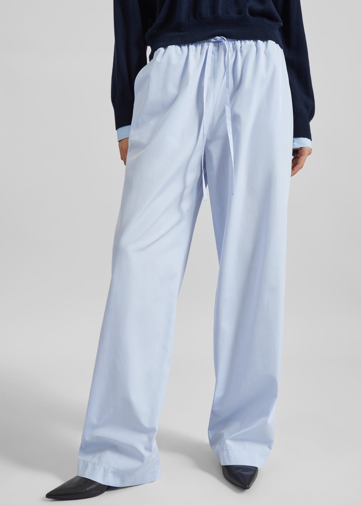 Loulou de Saison Sero Lds Cotton Poplin Trousers - Storm - 4