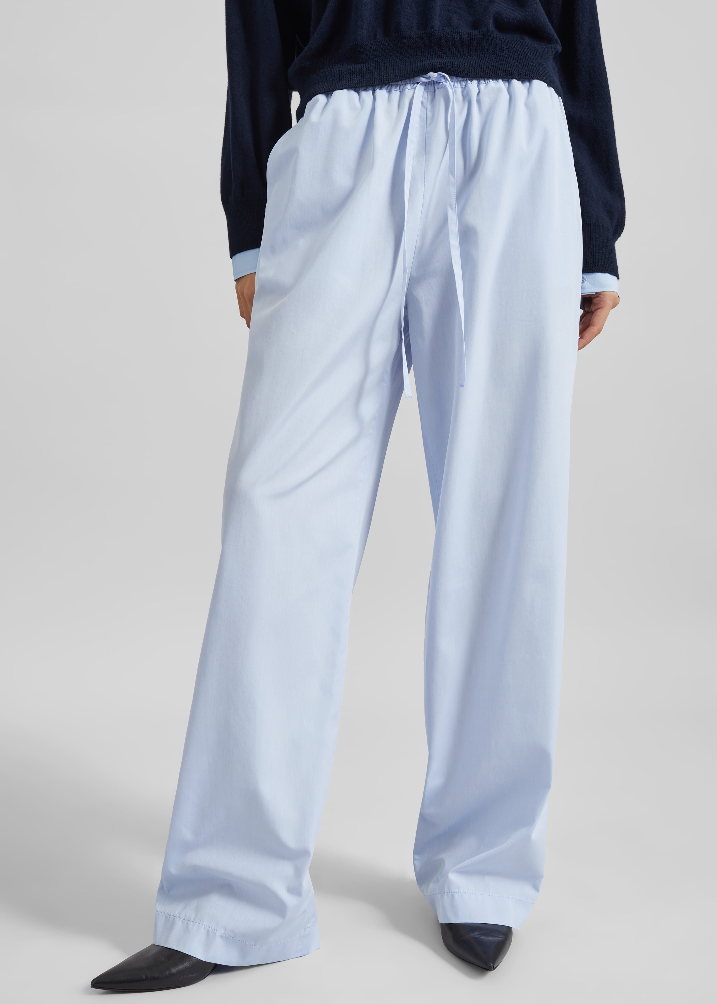 Loulou de Saison Sero Lds Cotton Poplin Trousers - Storm - 4