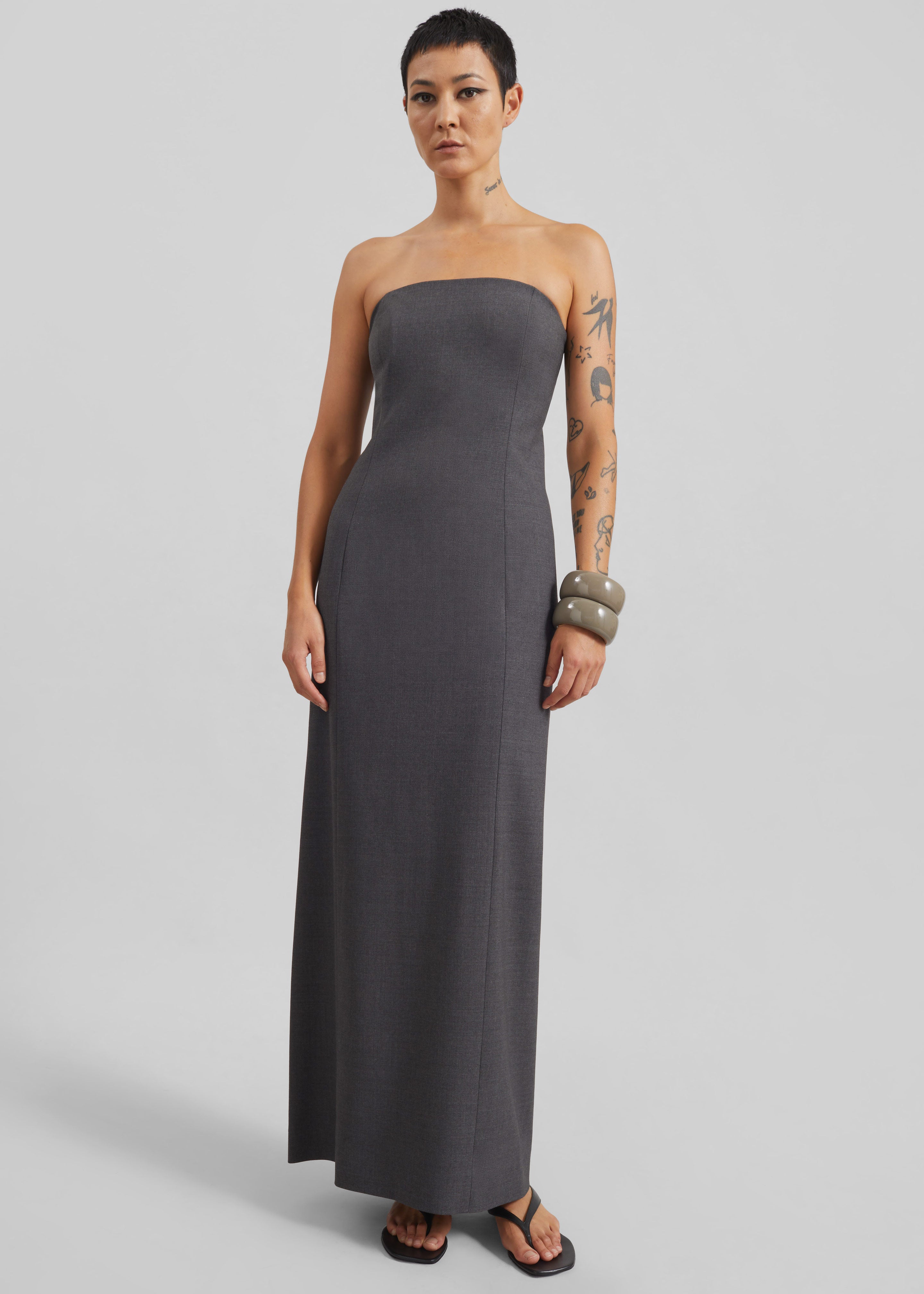 Loulou de Saison Shilo Bustier Maxi Dress - Anthracite Melange - 2