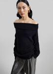 Loulou de Saison Sibyl Off-Shoulder Sweater - Black