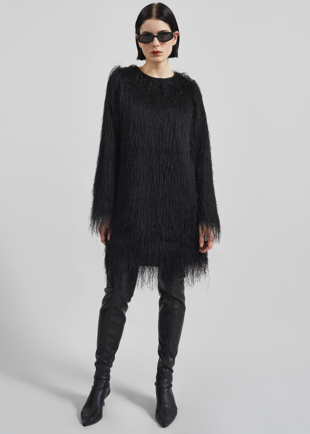 Loulou de Saison Tina Longsleeve Mini Dress - Black