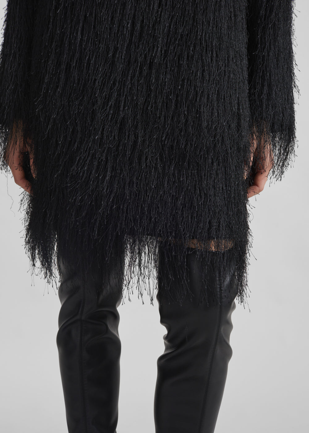 Loulou de Saison Tina Longsleeve Mini Dress - Black - 1