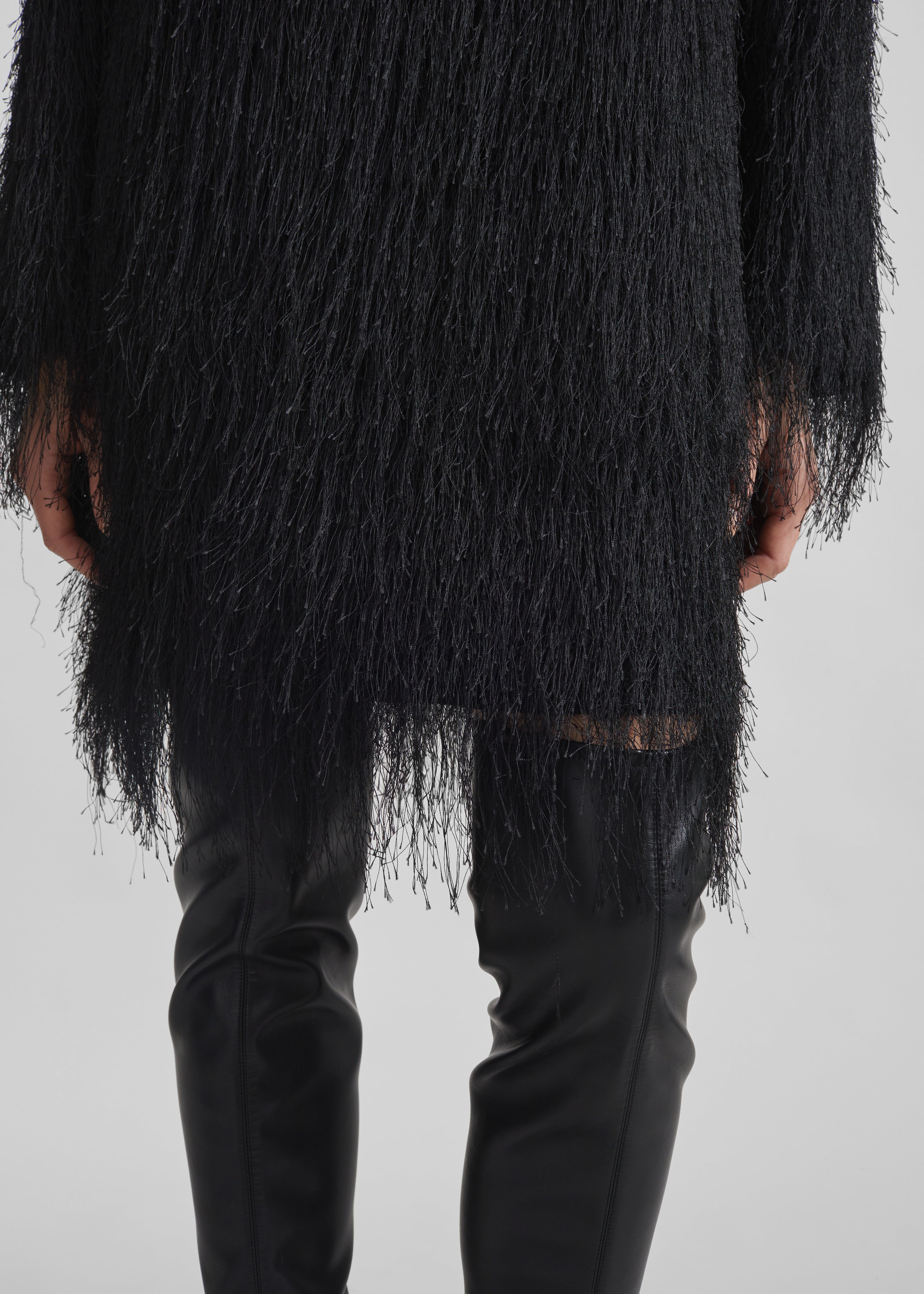 Loulou de Saison Tina Longsleeve Mini Dress - Black - 2