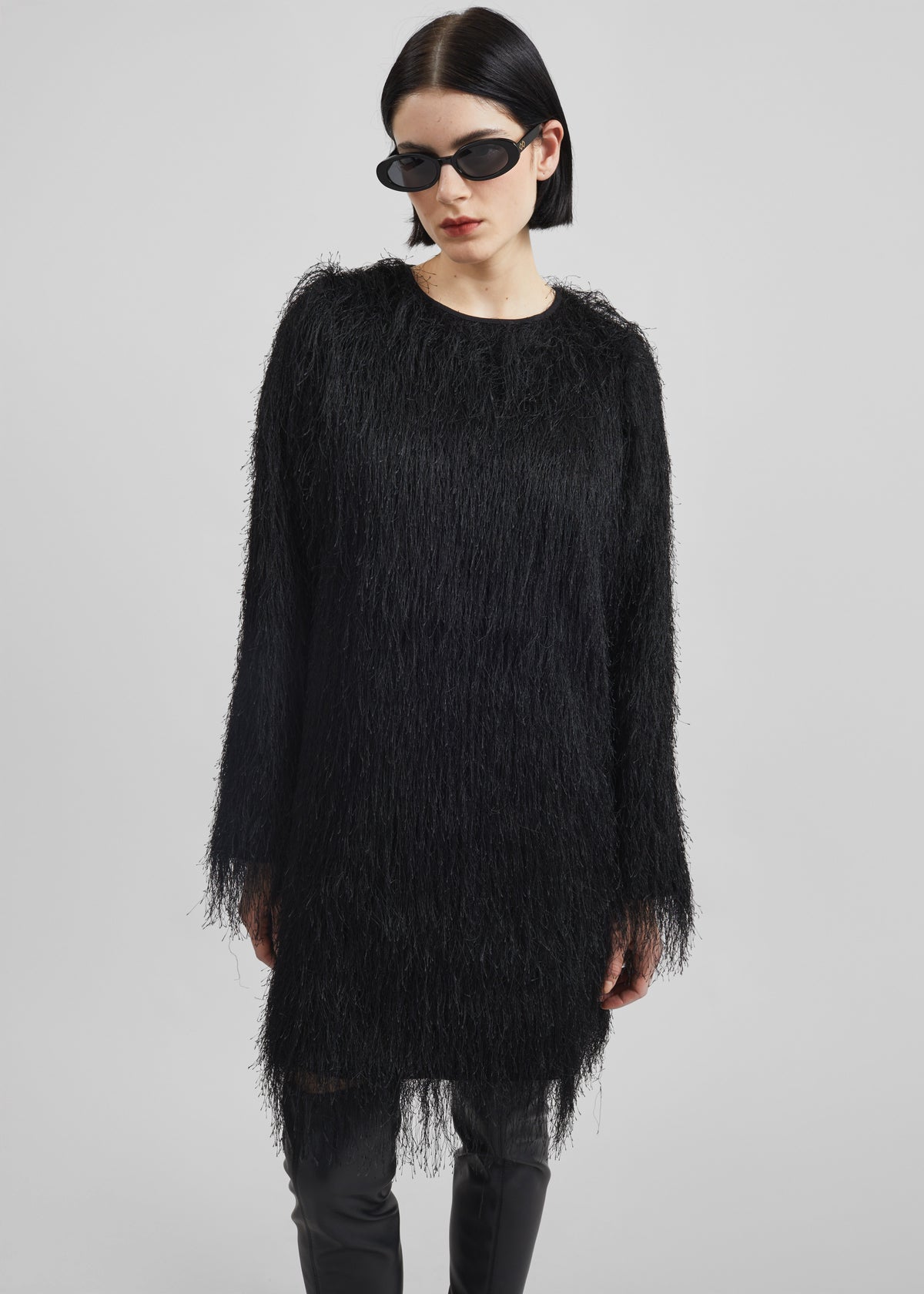 Loulou de Saison Tina Longsleeve Mini Dress - Black - 4