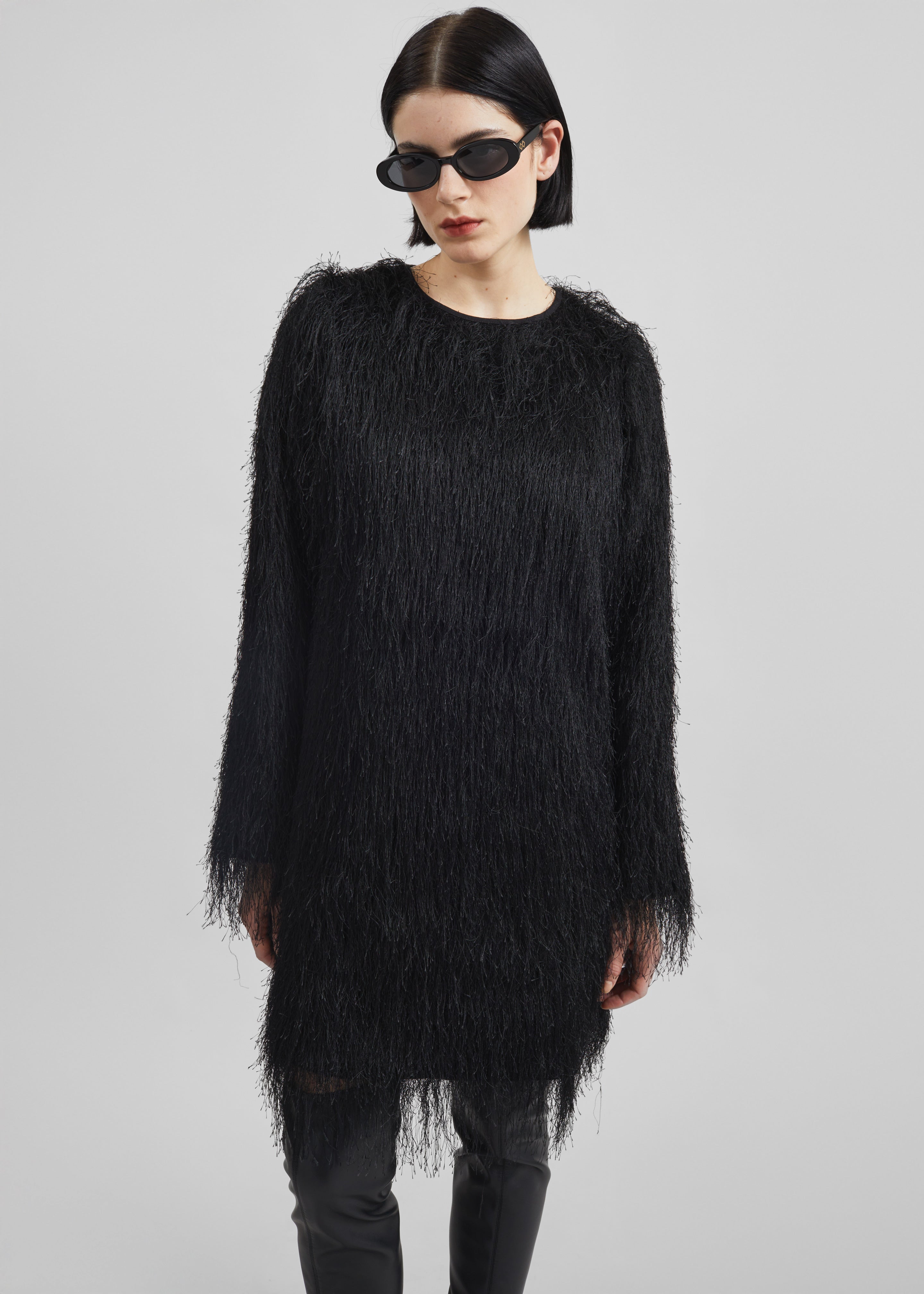 Loulou de Saison Tina Longsleeve Mini Dress - Black - 4