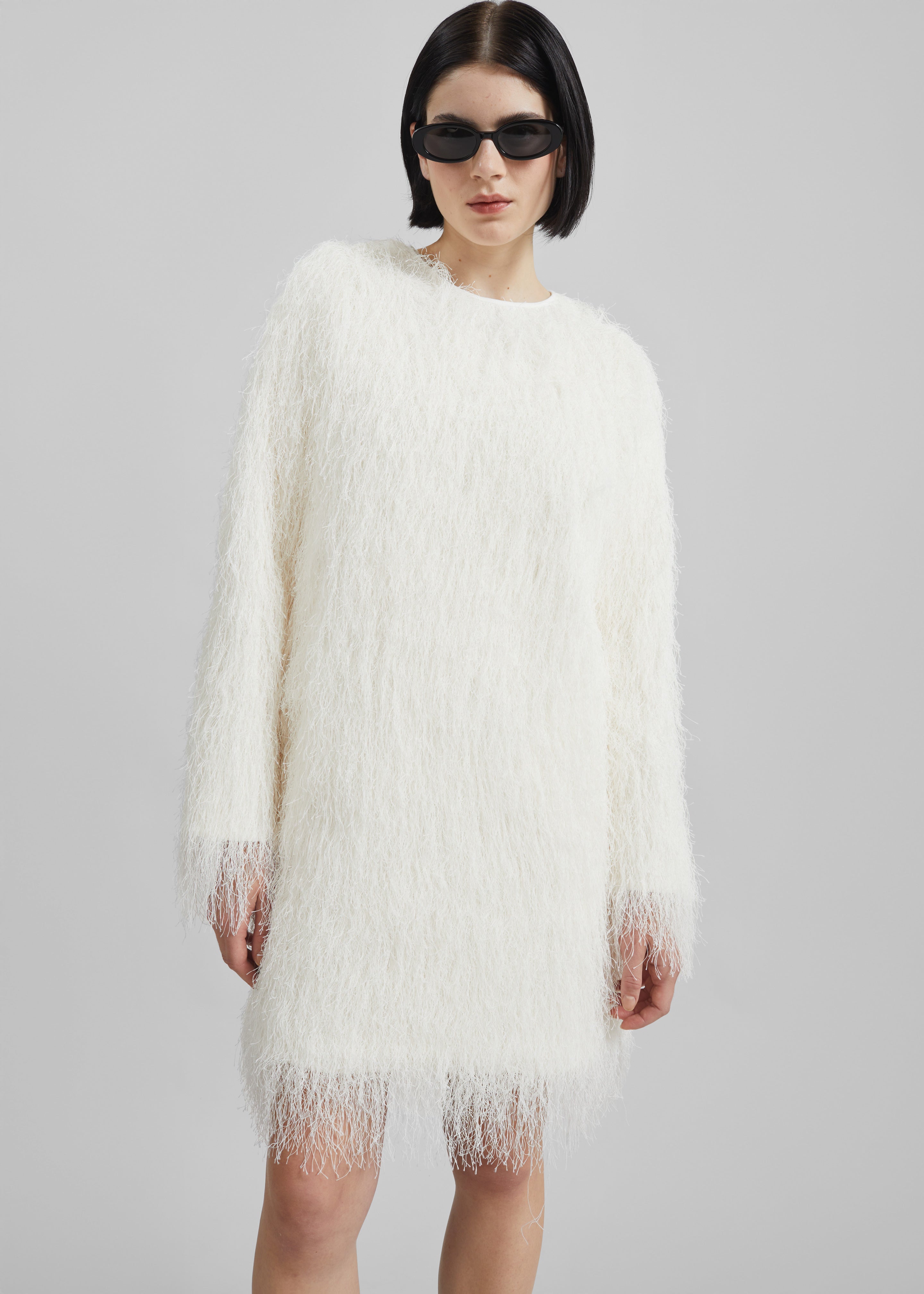 Loulou de Saison Tina Longsleeve Mini Dress - White - 3