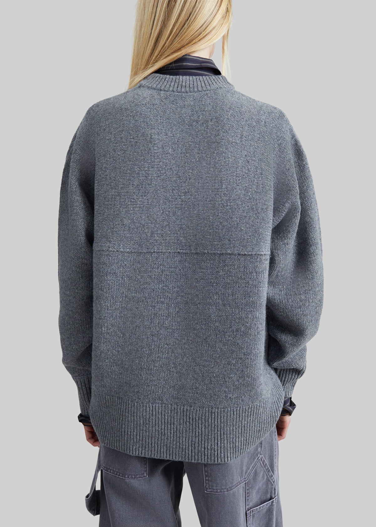 Loulou de Saison Tristan Lds Crewneck Sweater - Anthracite Melange