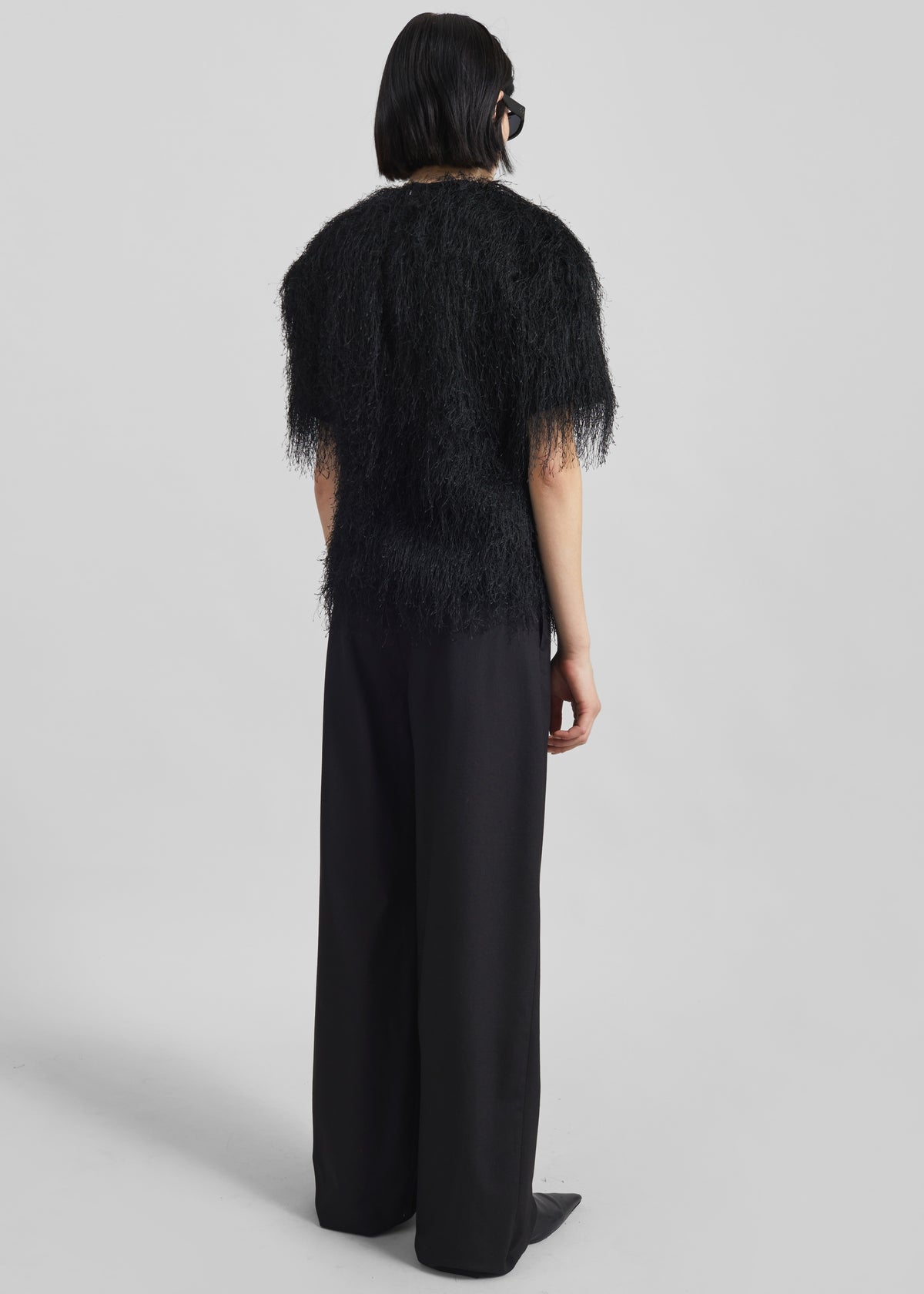 Loulou de Saison Zaro Short Sleeve Top - Black - 5