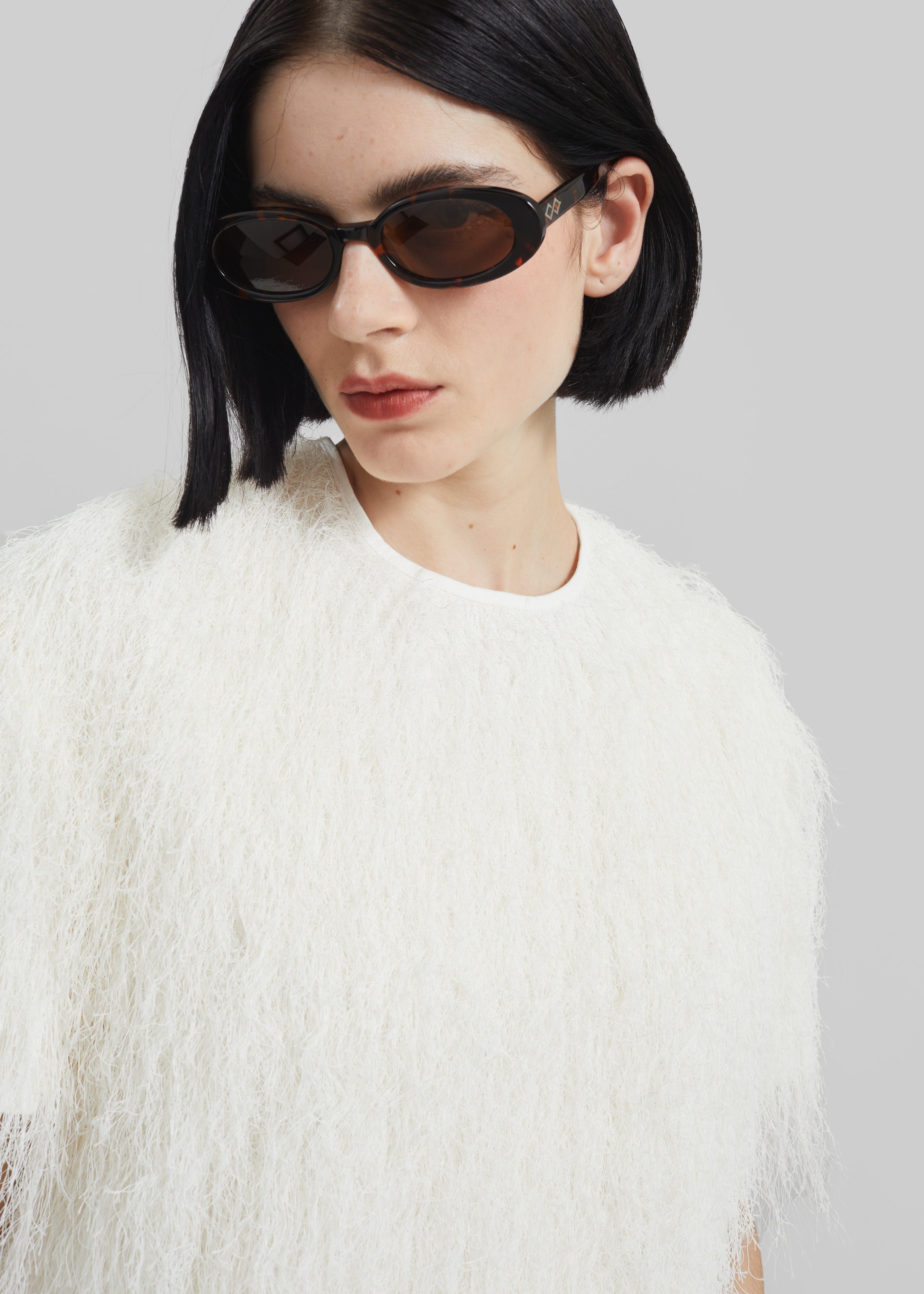 Loulou de Saison Zaro Short Sleeve Top - White - 3