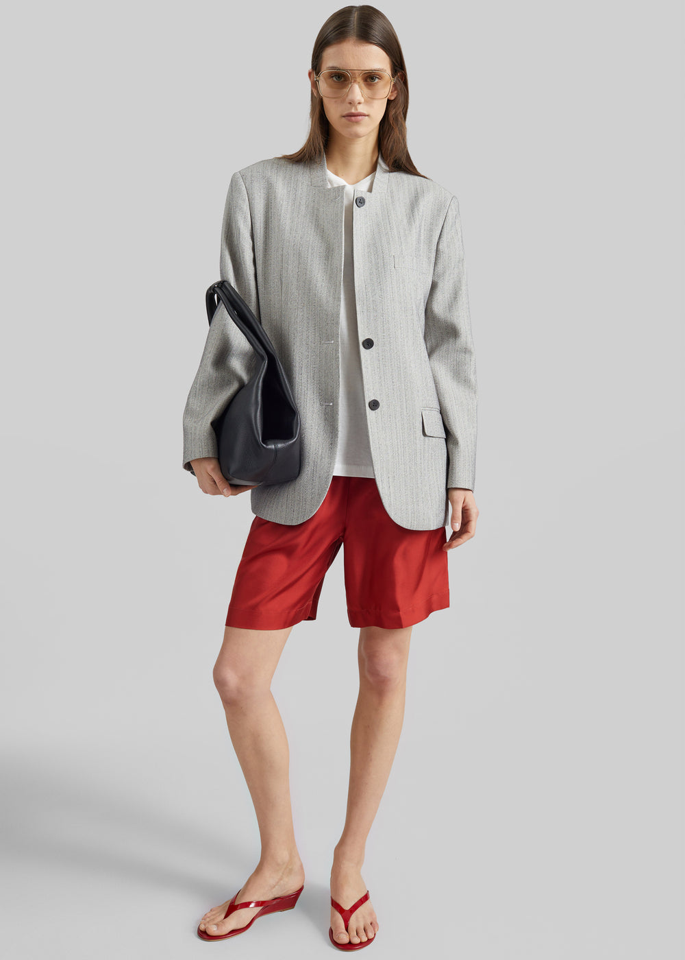 Loulou de Saison Zinia Lds Silk Twill Bermuda - Red