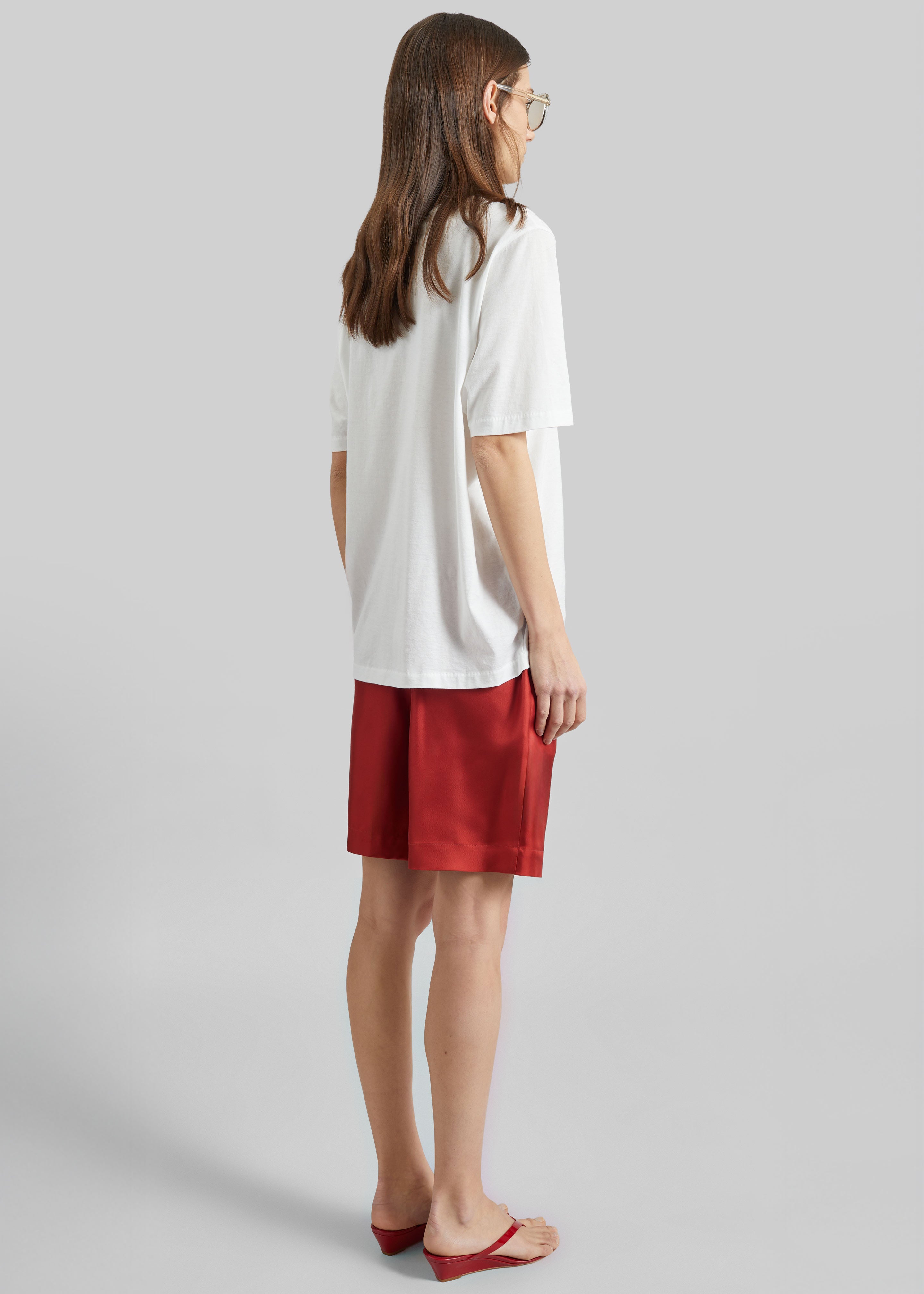 Loulou de Saison Zinia Lds Silk Twill Bermuda - Red - 6