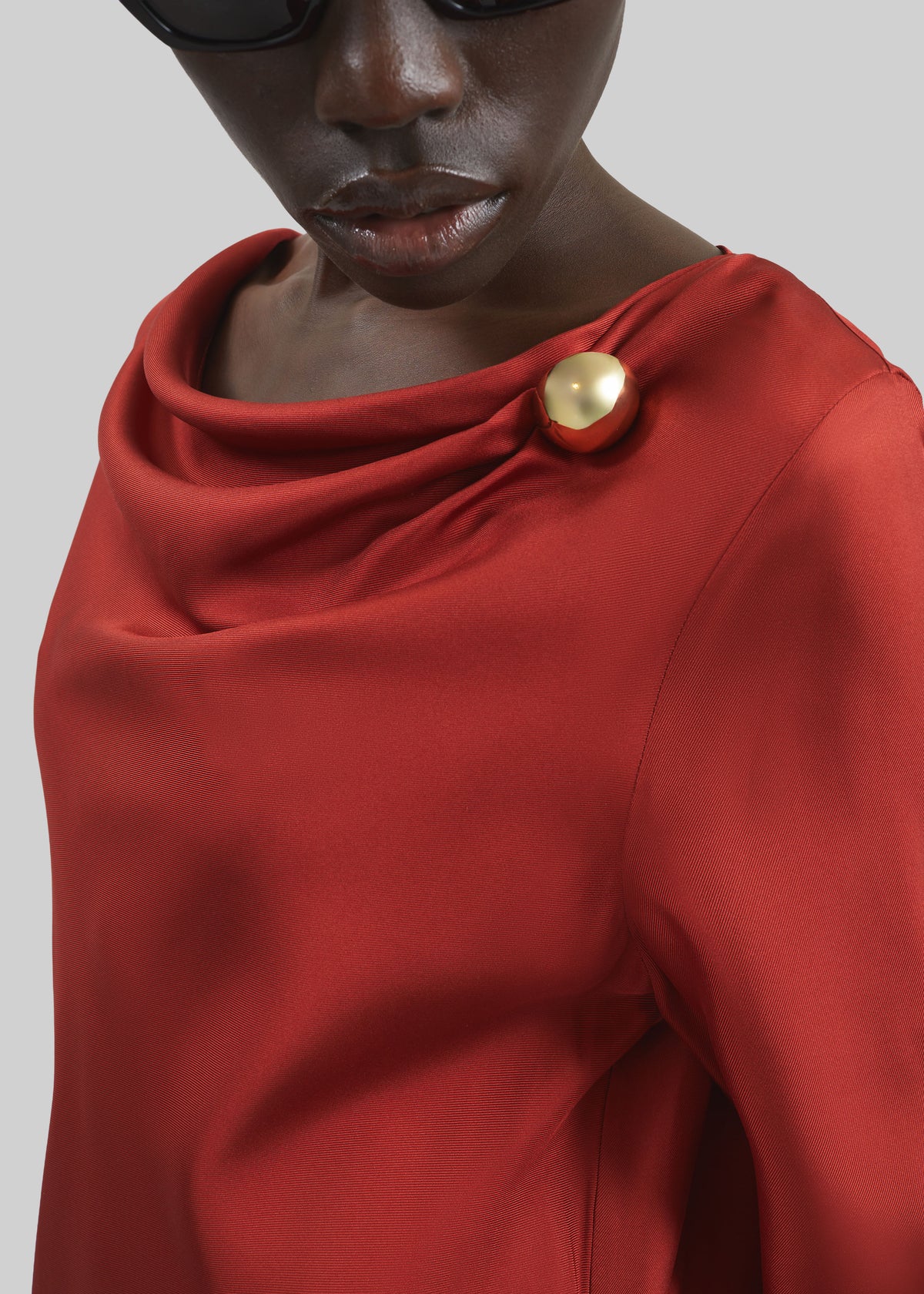 Loulou de Saison Zoya Silk Twill Dress - Red - 3