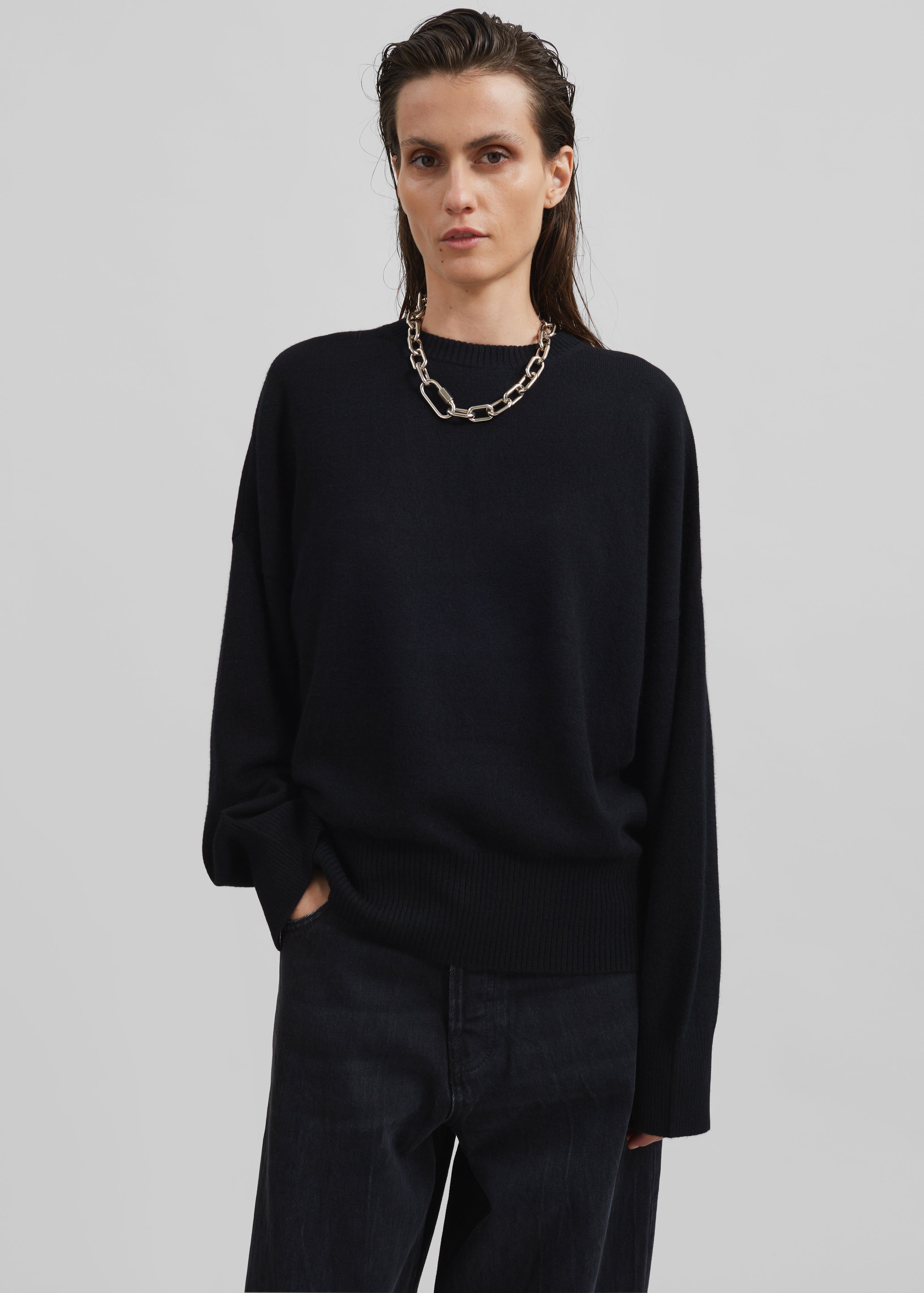 Loulou Studio Anaa Cashmere Sweater - Black - 5