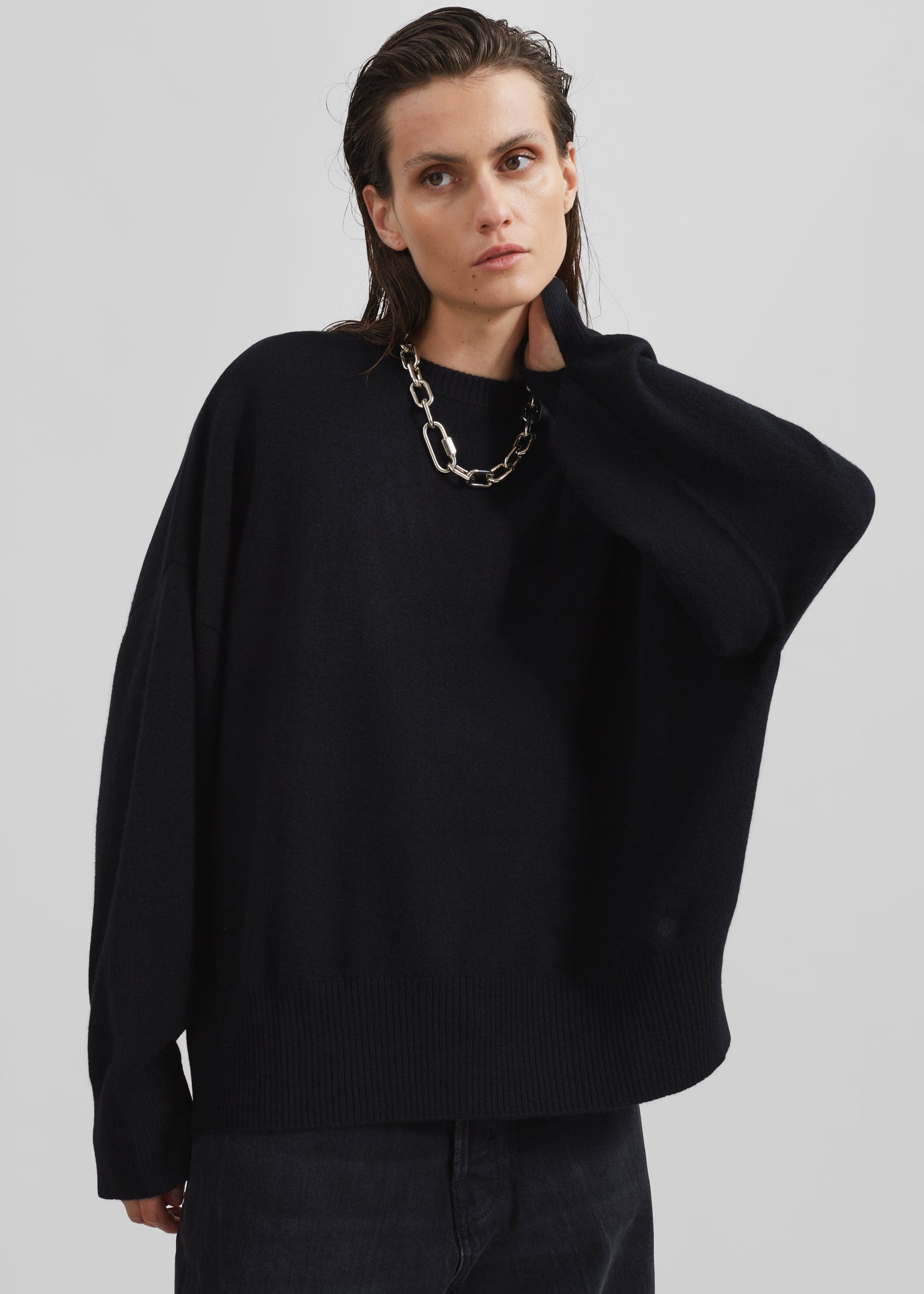 Loulou Studio Anaa Cashmere Sweater - Black - 1