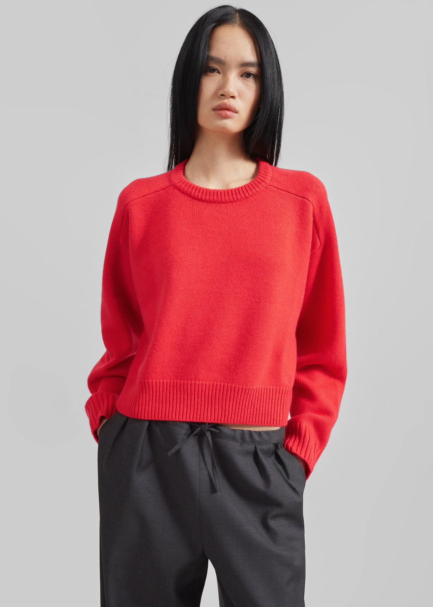 Loulou Studio Bruzzi Oversized Sweater - Chili - 1