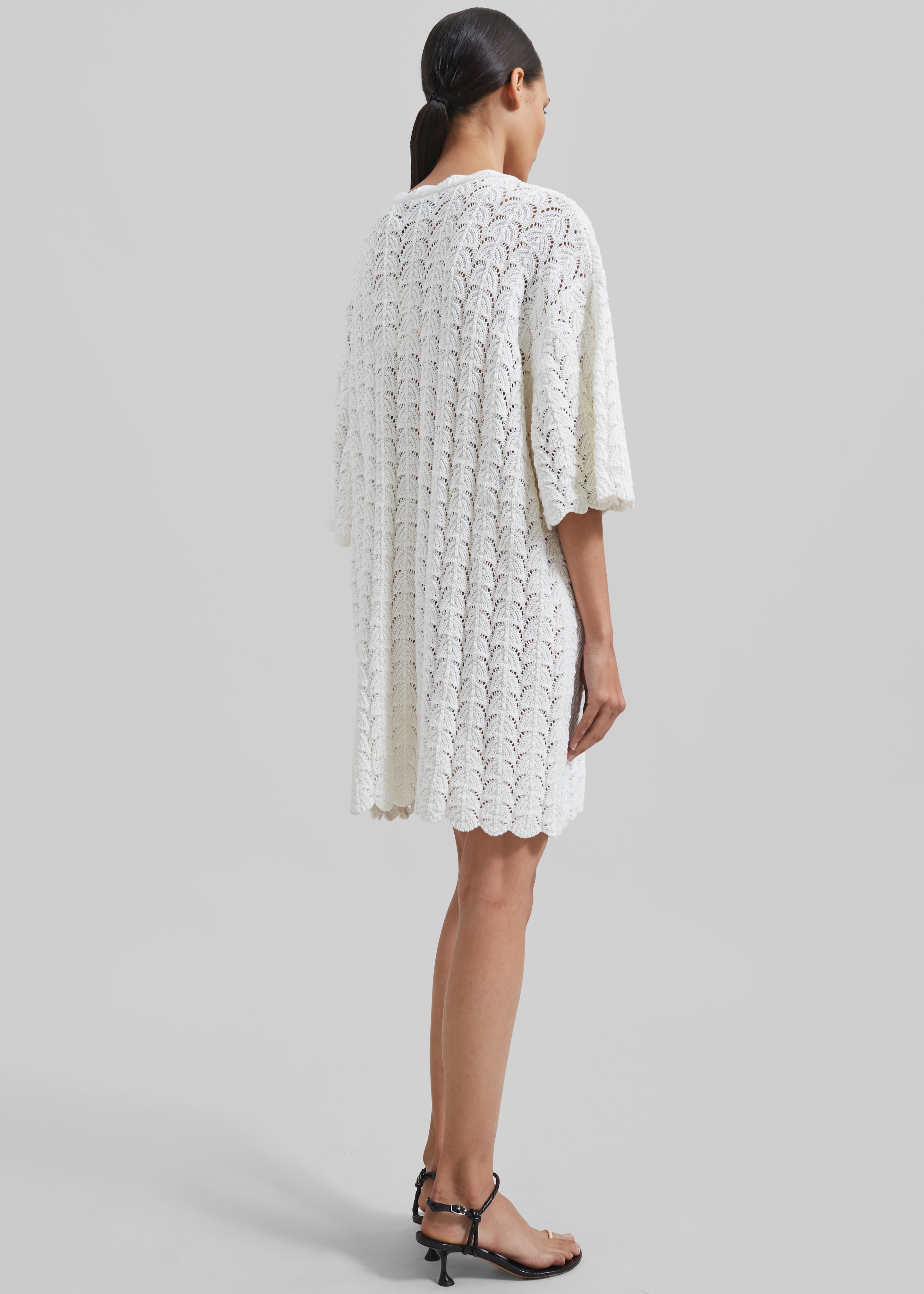 Loulou Studio Doni Crochet Dress - Ivory - 6