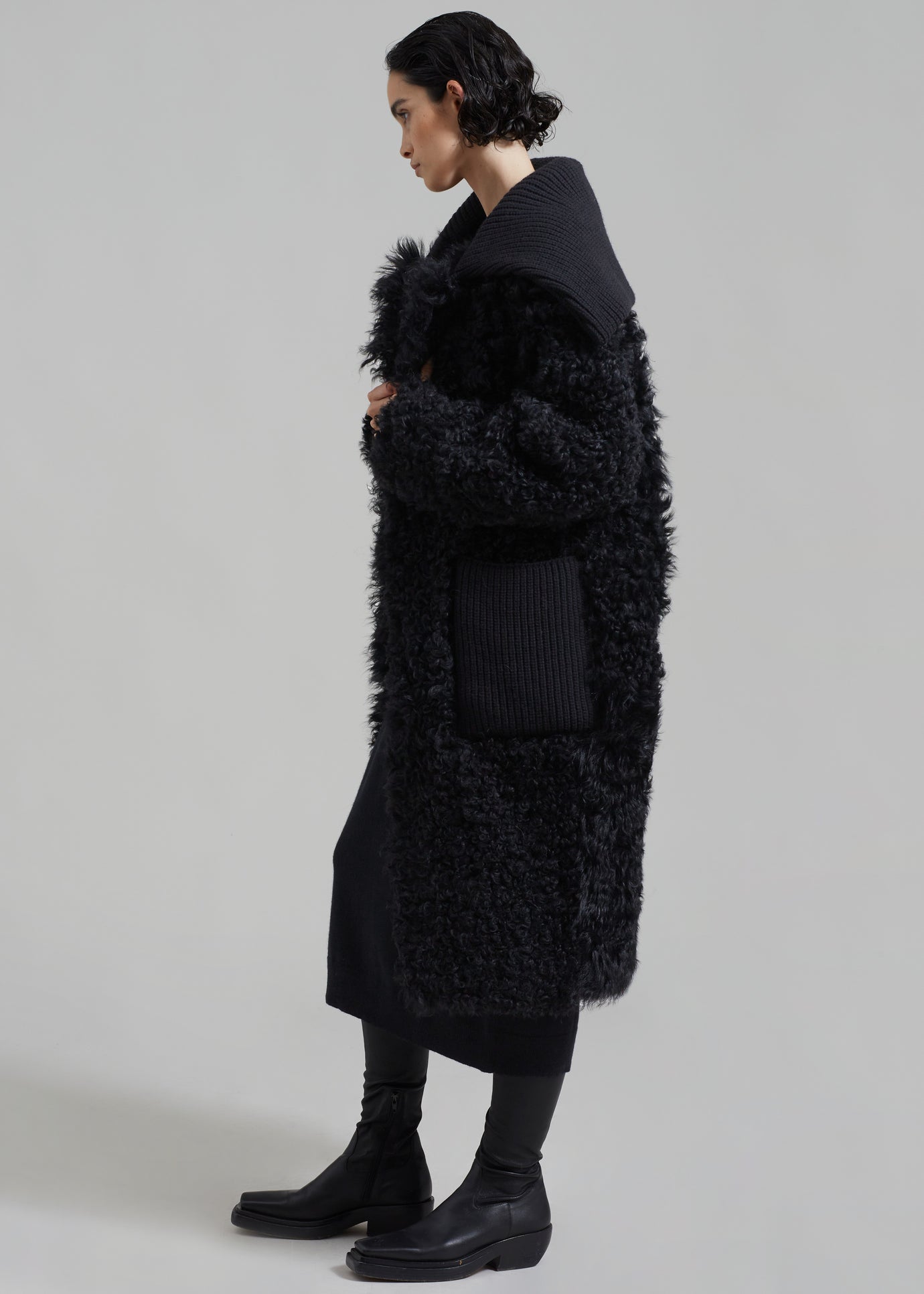 Loulou Studio Orso Fur Coat - Black