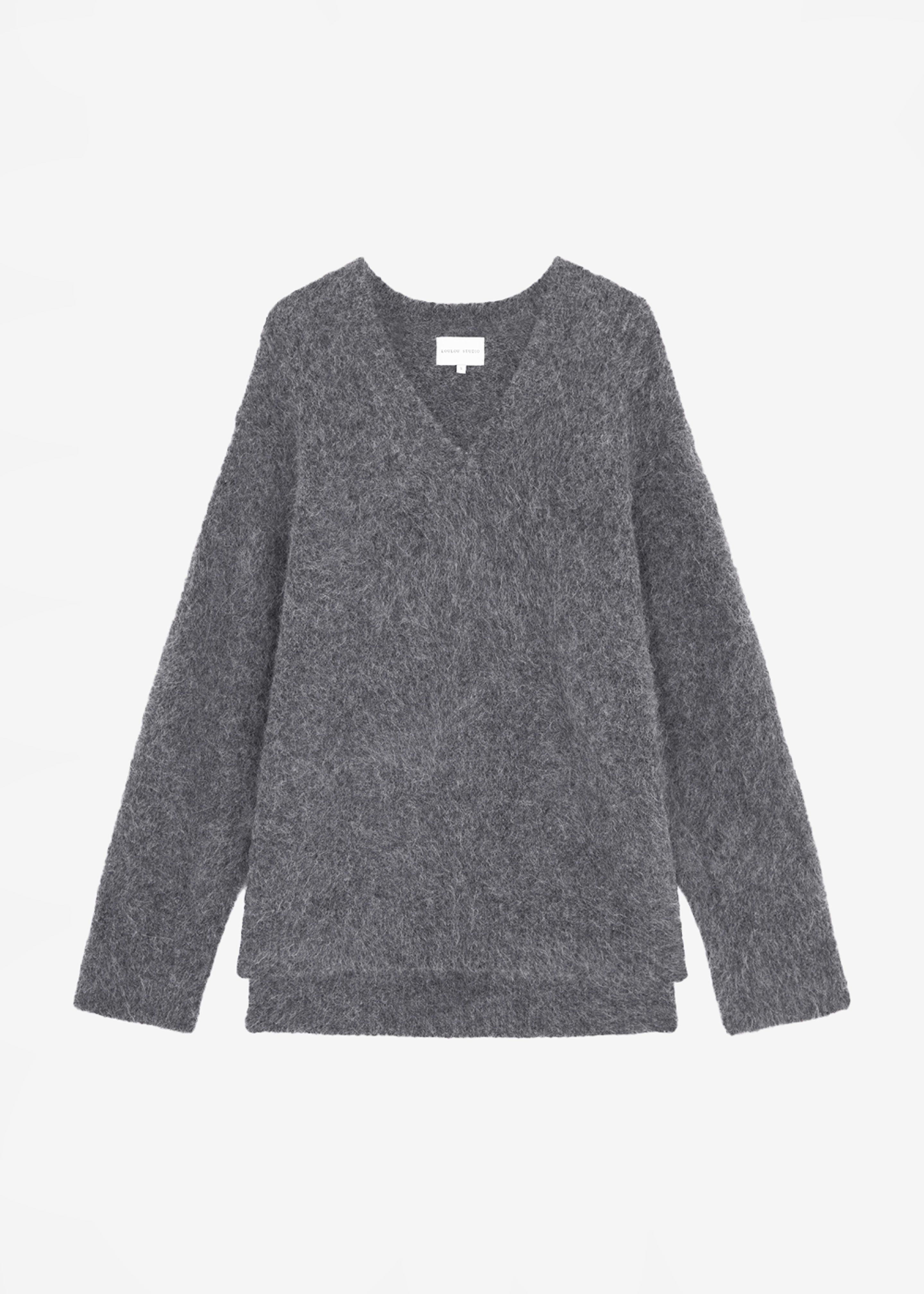 Loulou Studio Goto Sweater - Anthracite Melange - 8