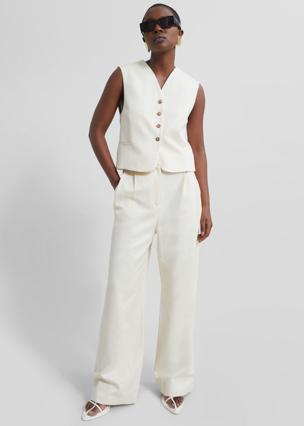 Loulou Studio Idai Pants - Frost Ivory