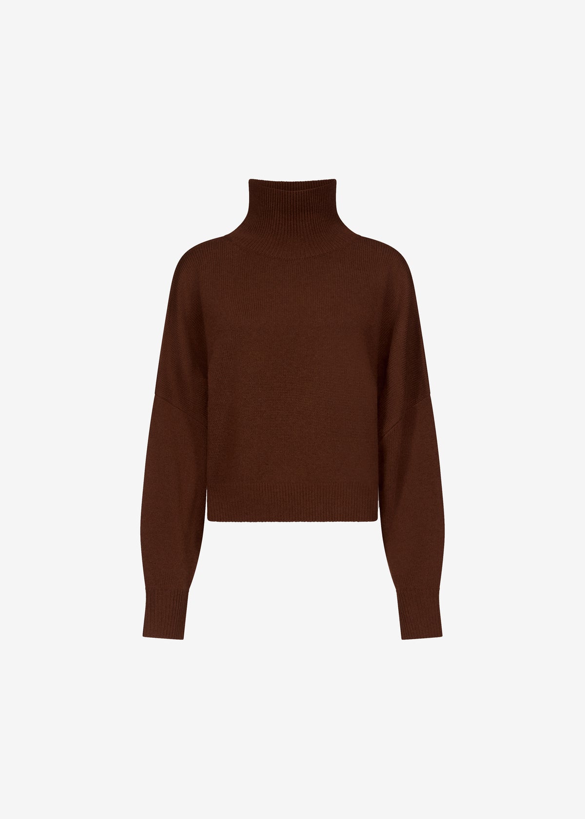 Loulou de Saison Luke Stand Collar Wool Sweater - Brown - 5