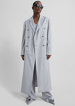 Loulou Studio Maisun Long Coat - Feather Grey Melange