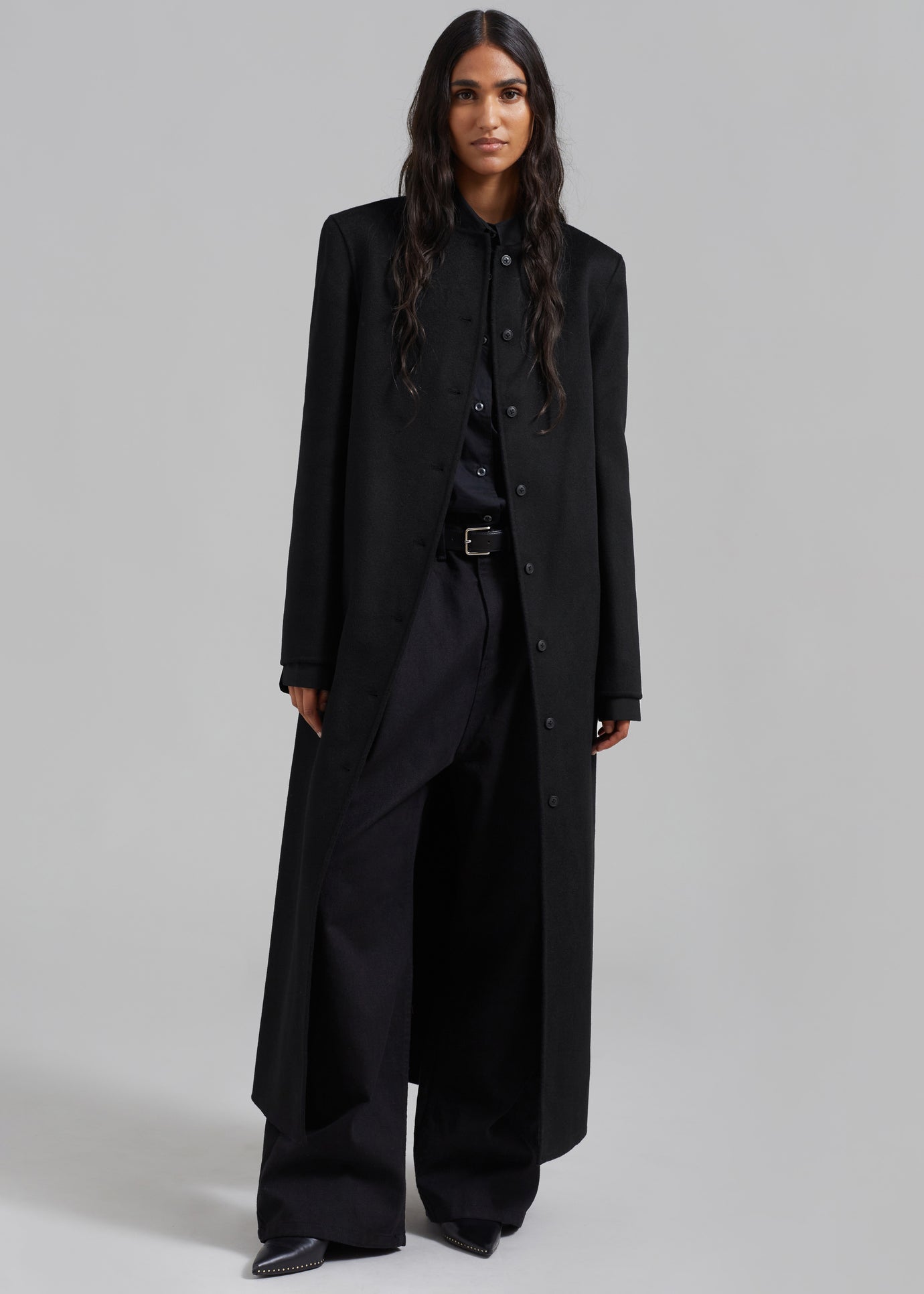 Loulou Studio Martil Long Coat - Black