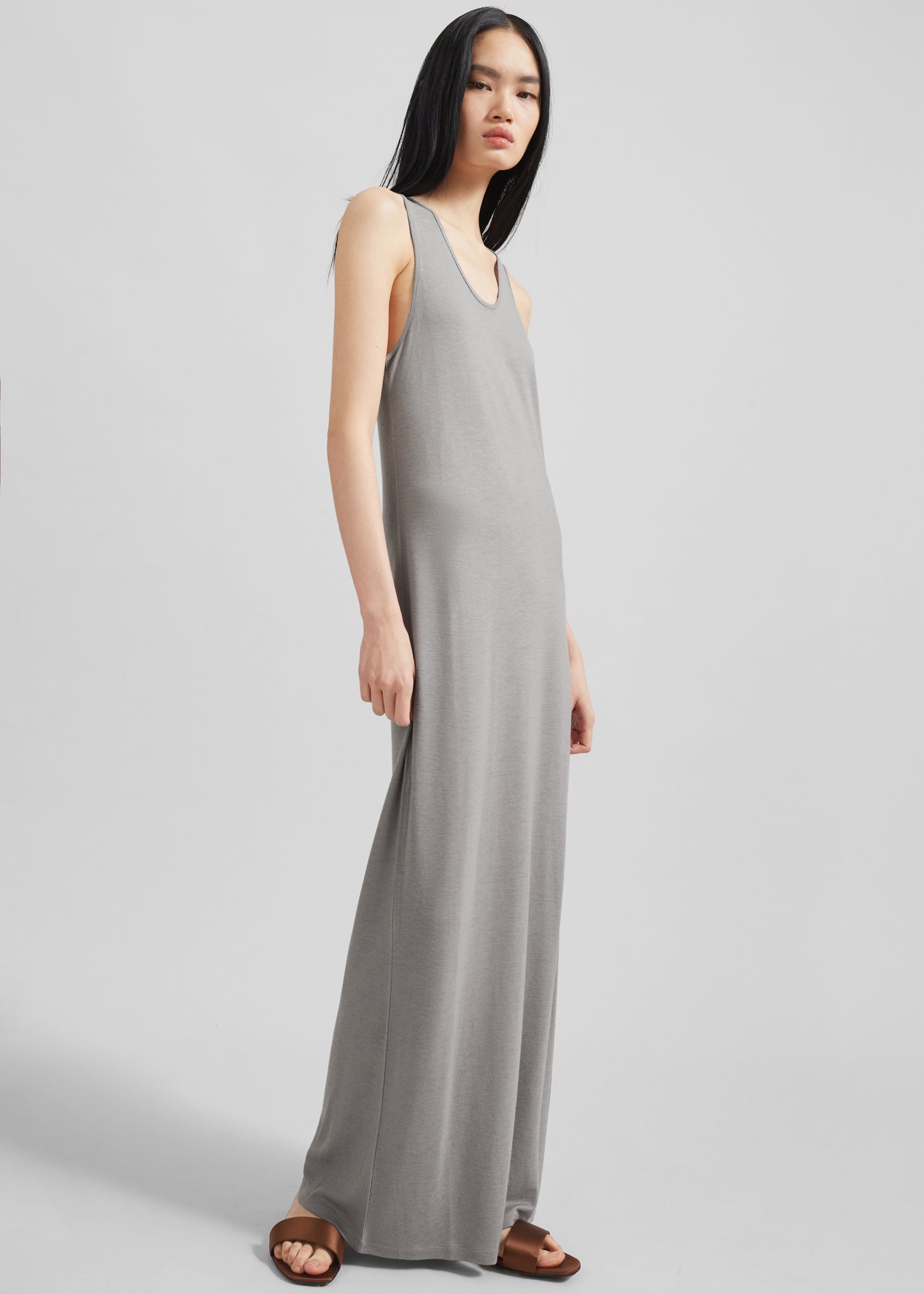 Loulou Studio Myron Long Tank Dress - Concrete Grey