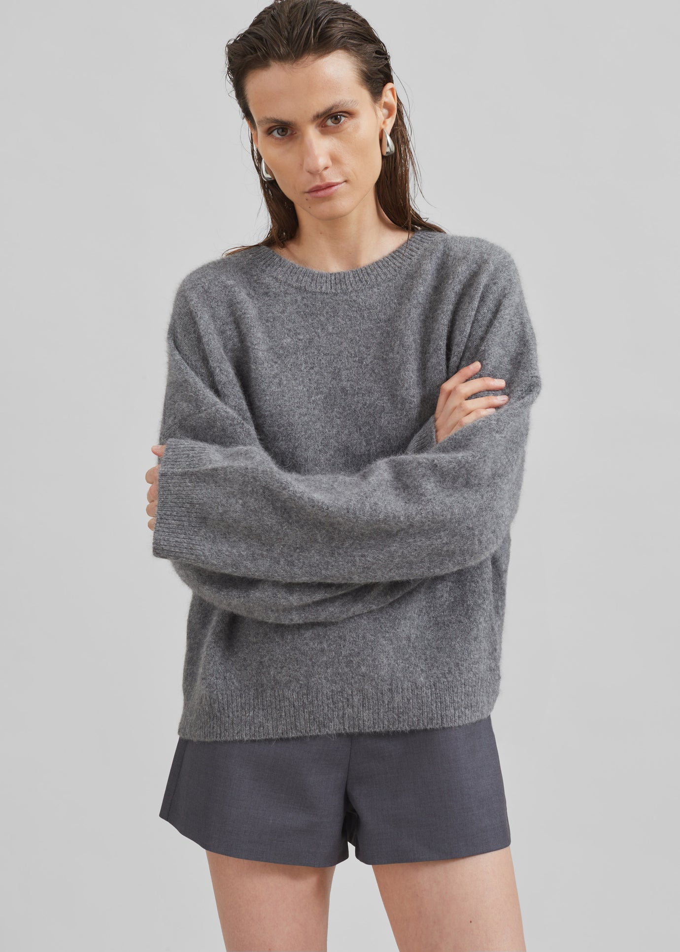 Loulou Studio Ropo Sweater - Anthracite - 1