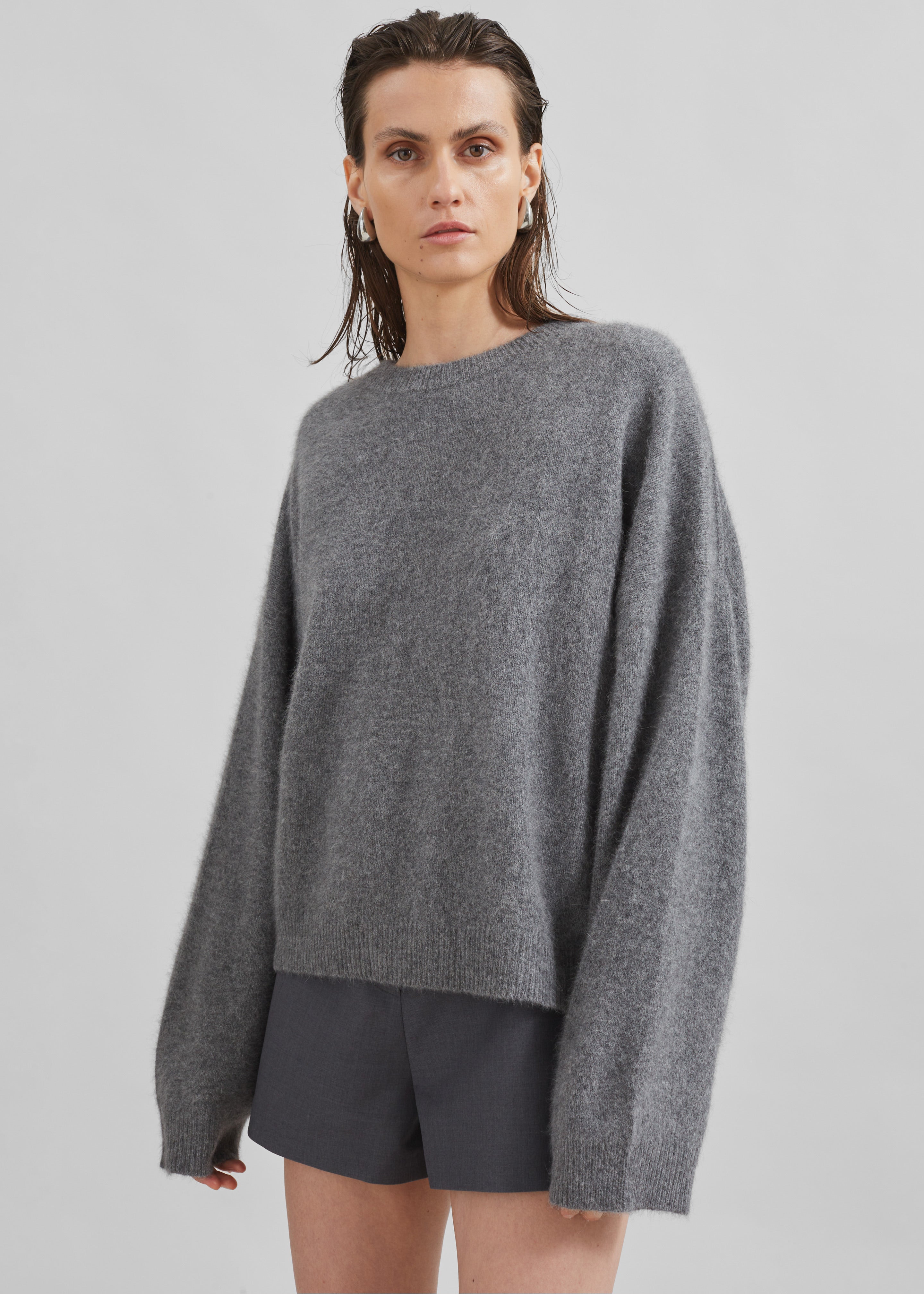 Loulou Studio Ropo Sweater - Anthracite - 8