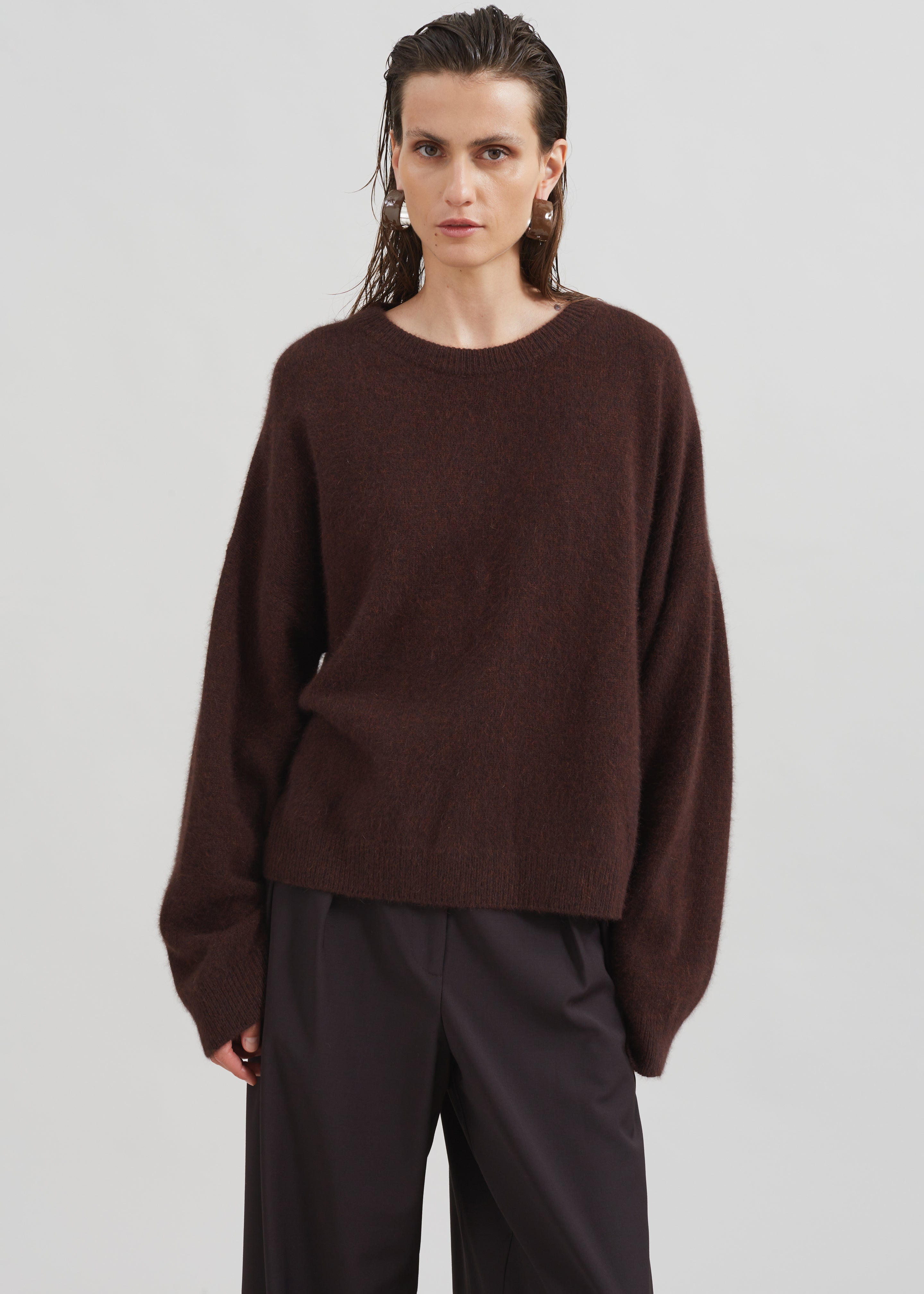 Loulou Studio Ropo Sweater - Choco - 3