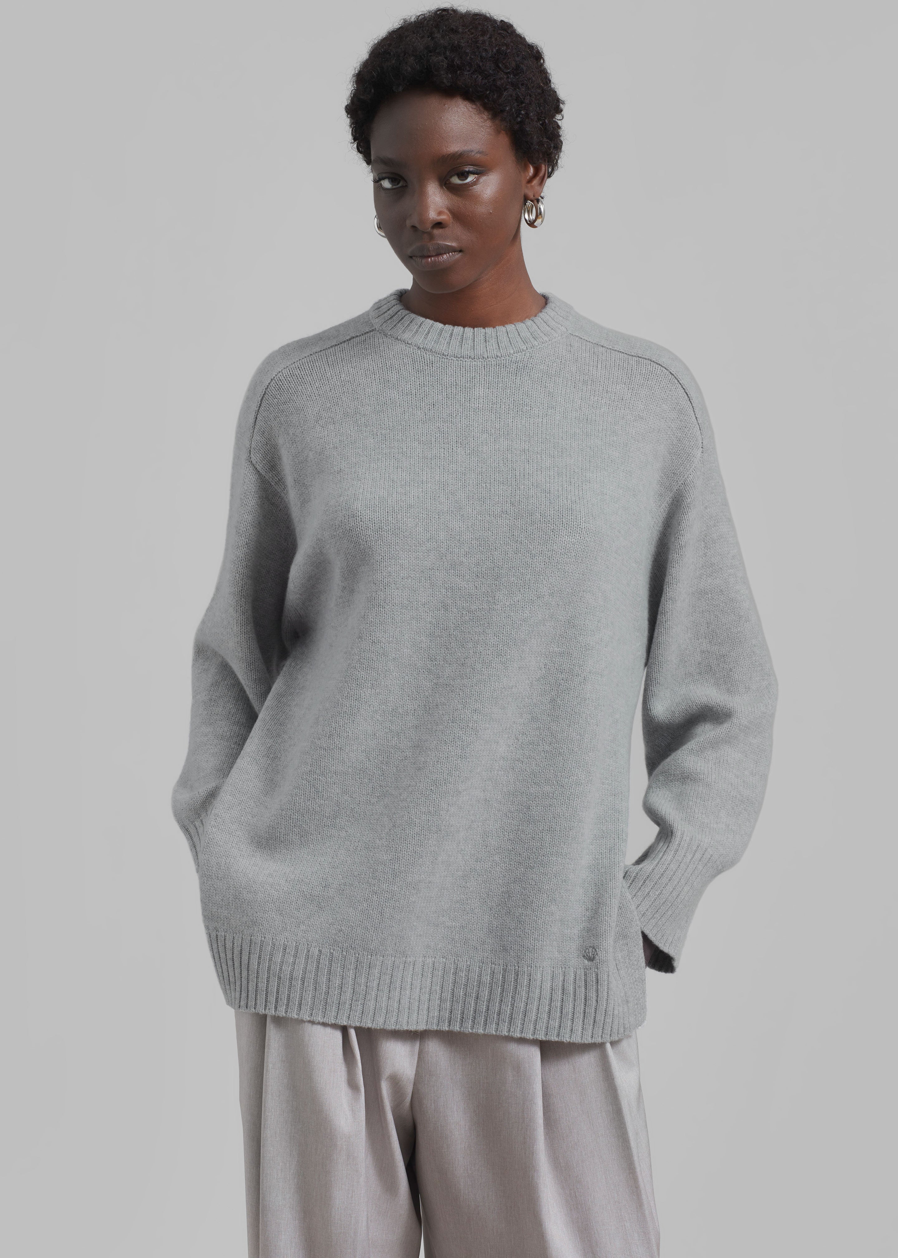 Loulou Studio Safi Sweater - Grey Melange - 4