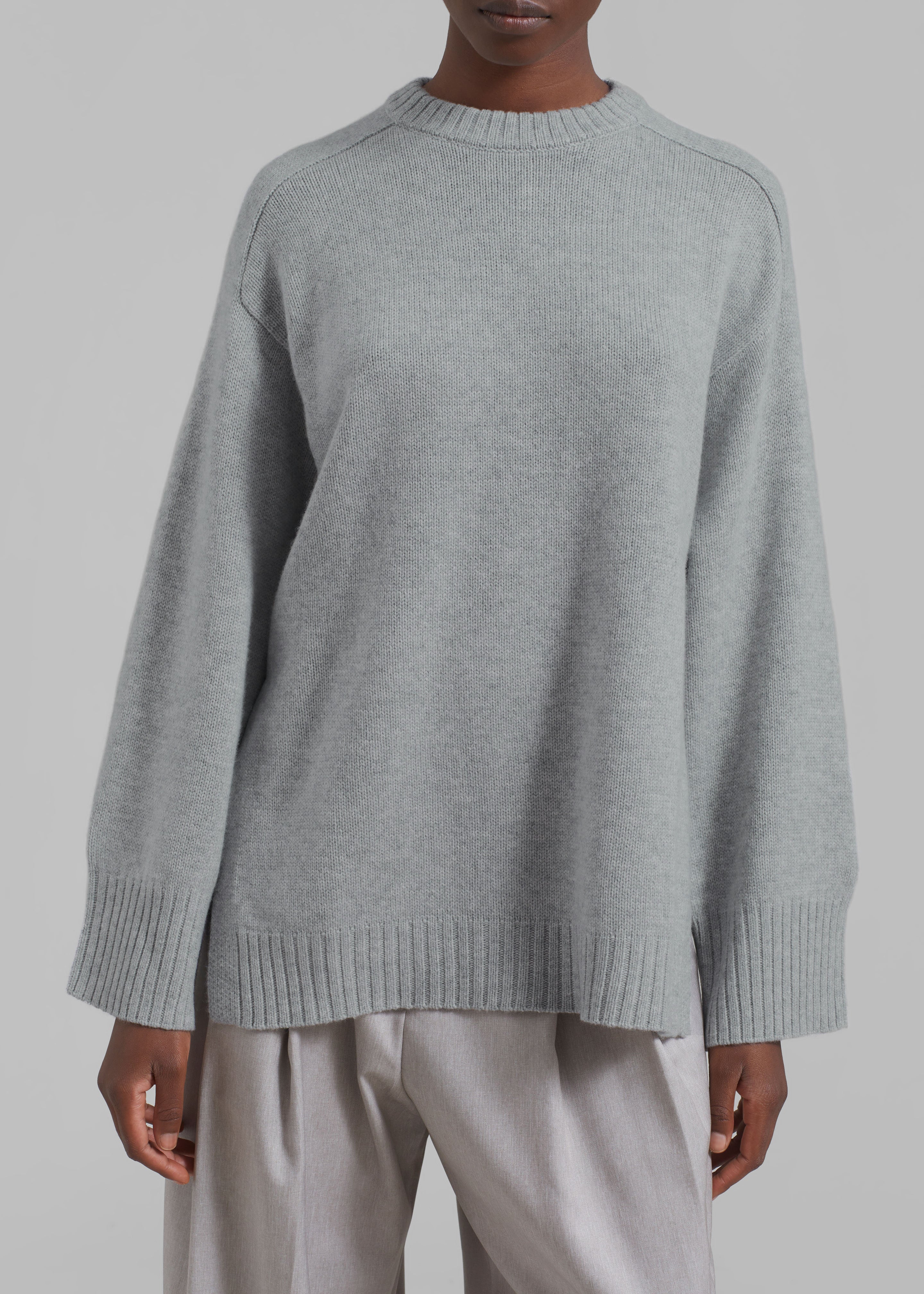 Loulou Studio Safi Sweater - Grey Melange - 5