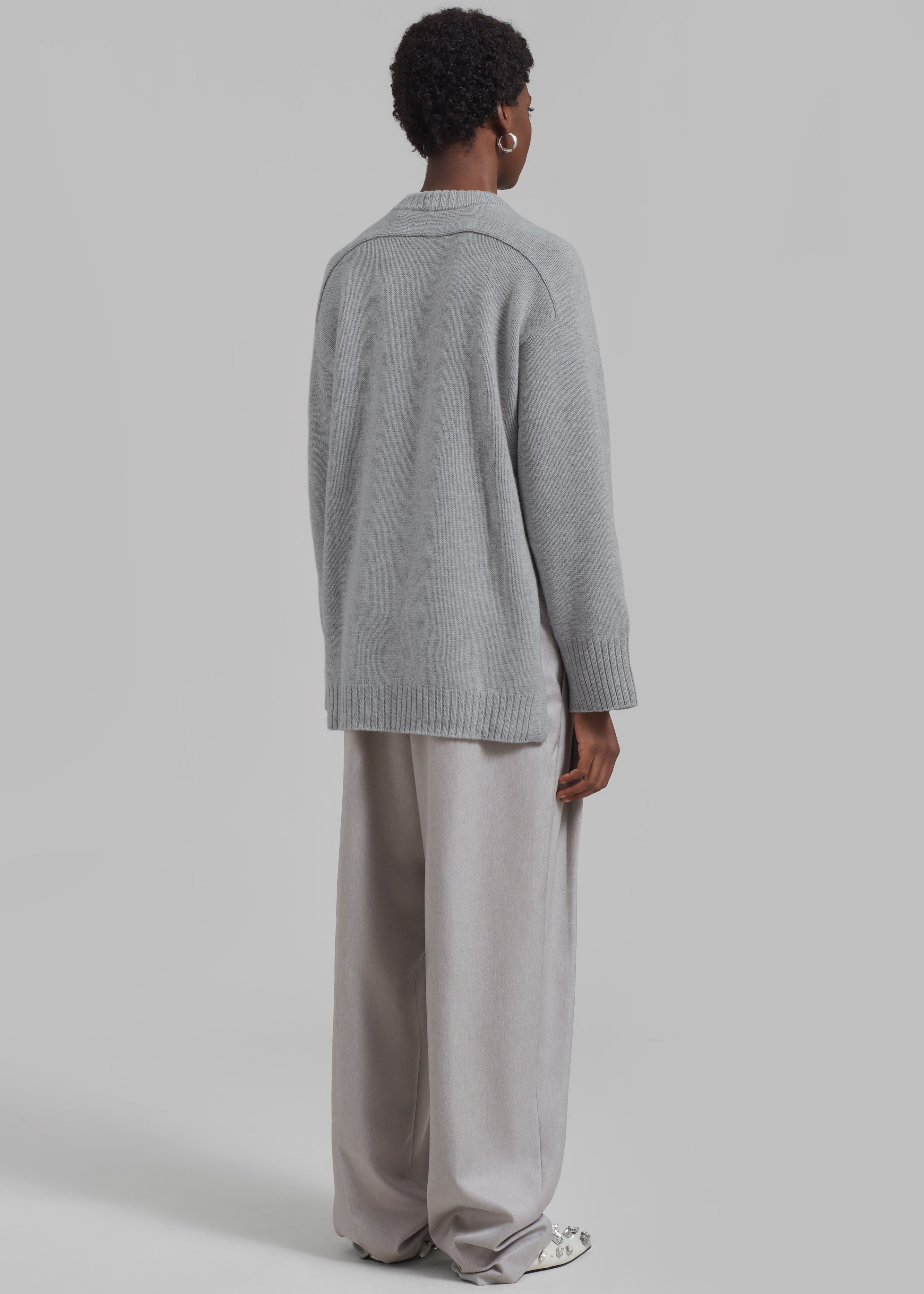 Loulou Studio Safi Sweater - Grey Melange - 8