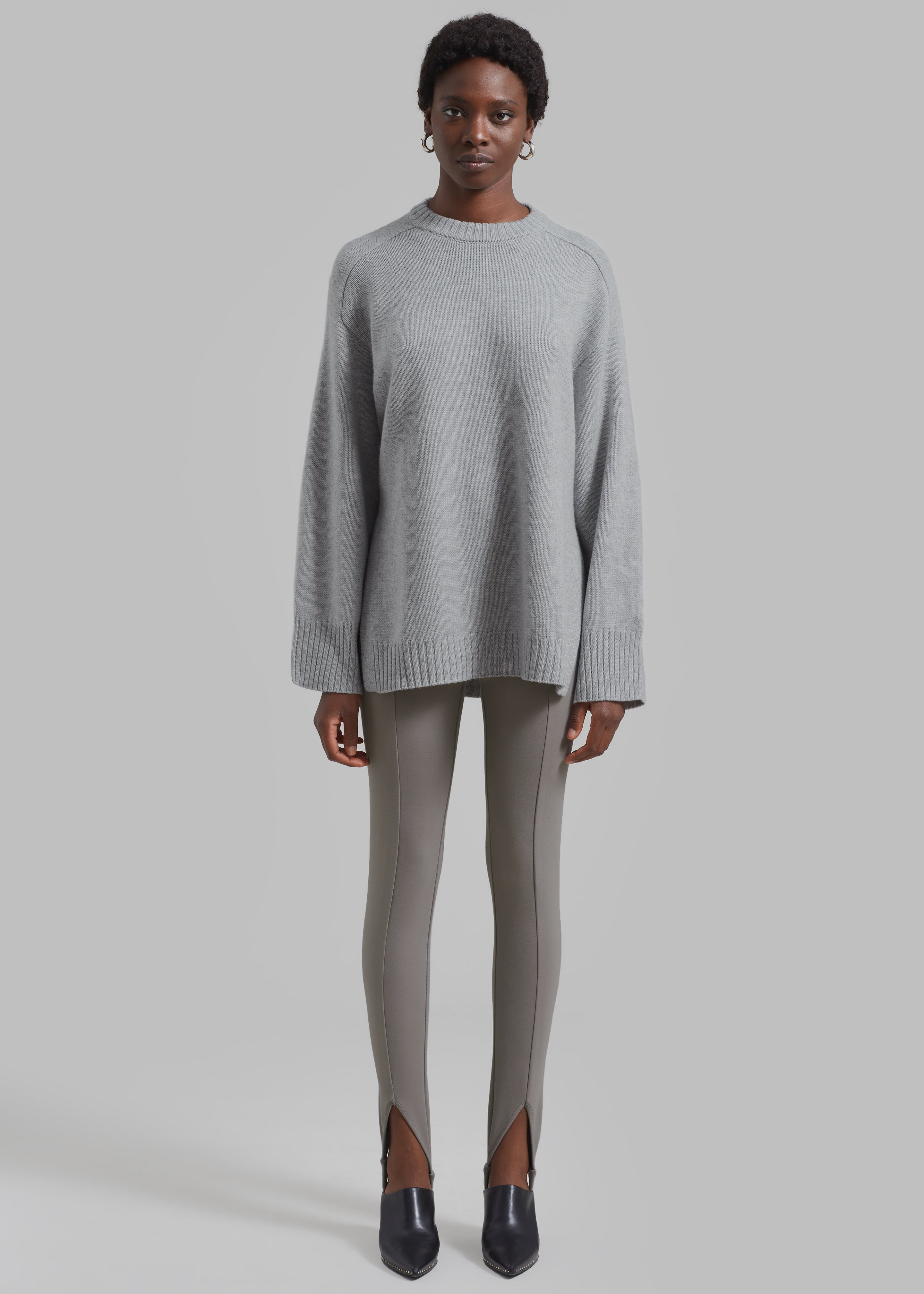 Loulou Studio Safi Sweater - Grey Melange - 6