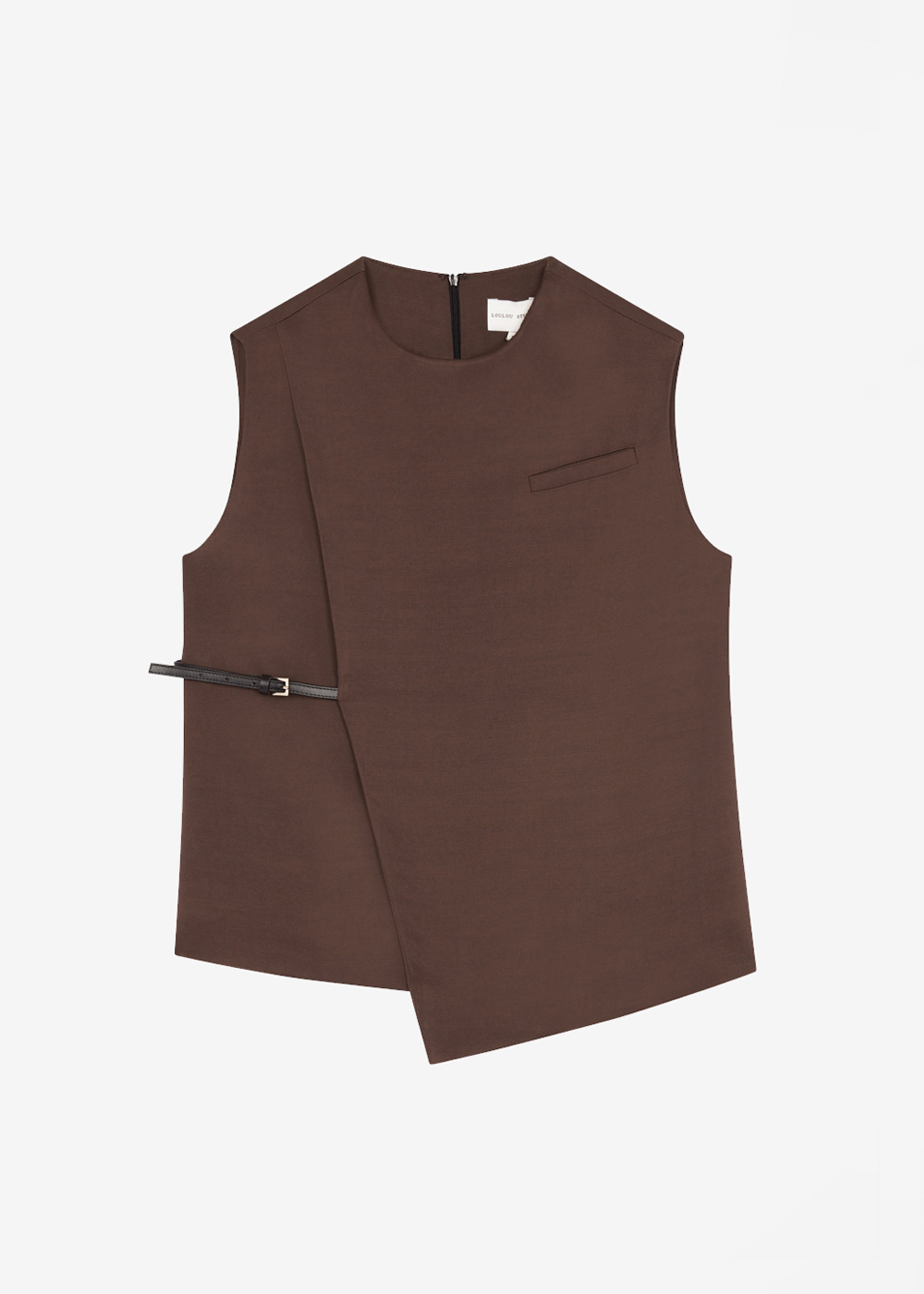 Loulou Studio Sambac Sleeveless Top - Choco - 7