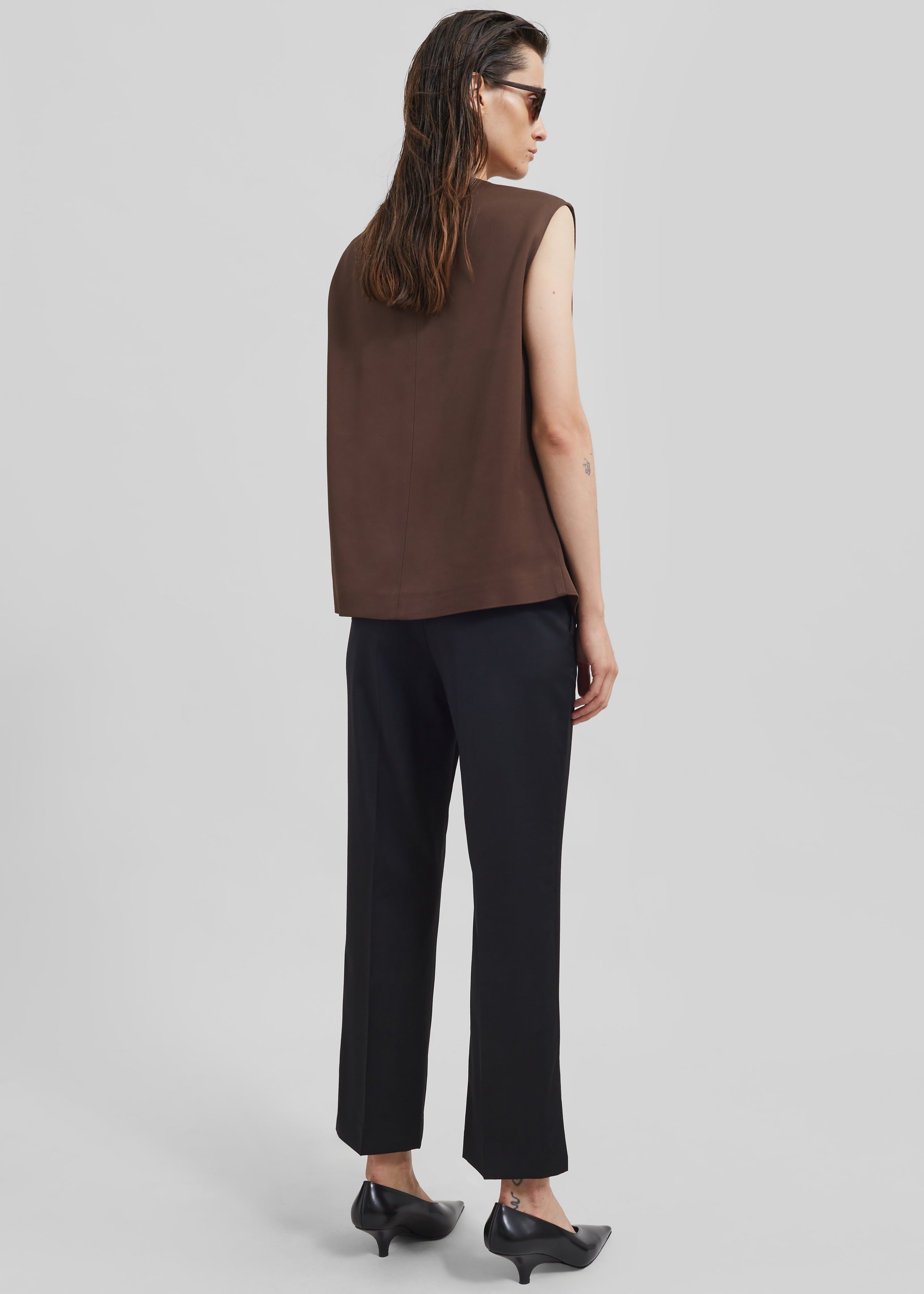 Loulou Studio Sambac Sleeveless Top - Choco - 6