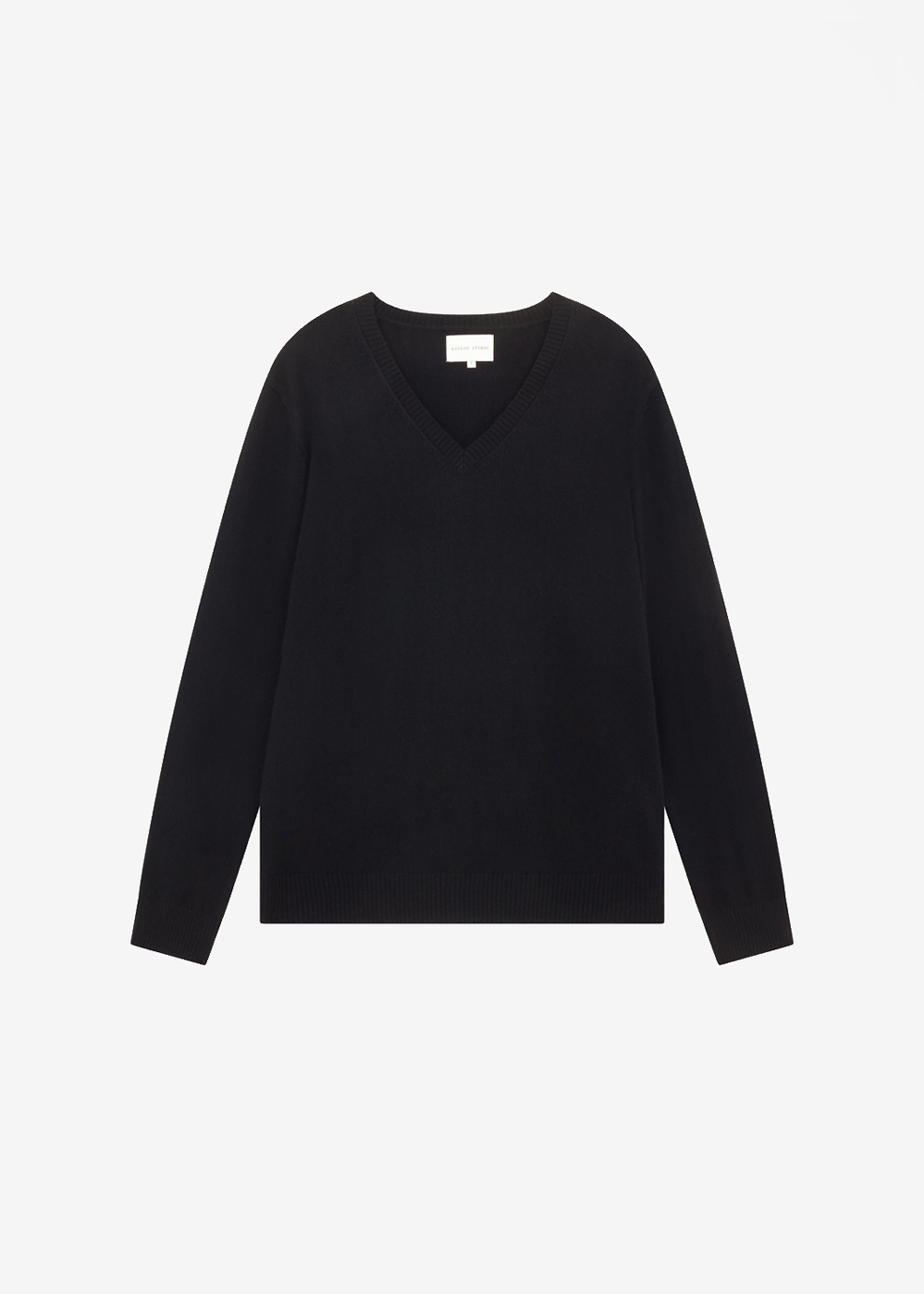 Loulou Studio Serafini V Neck Cashmere Sweater - Black - 8
