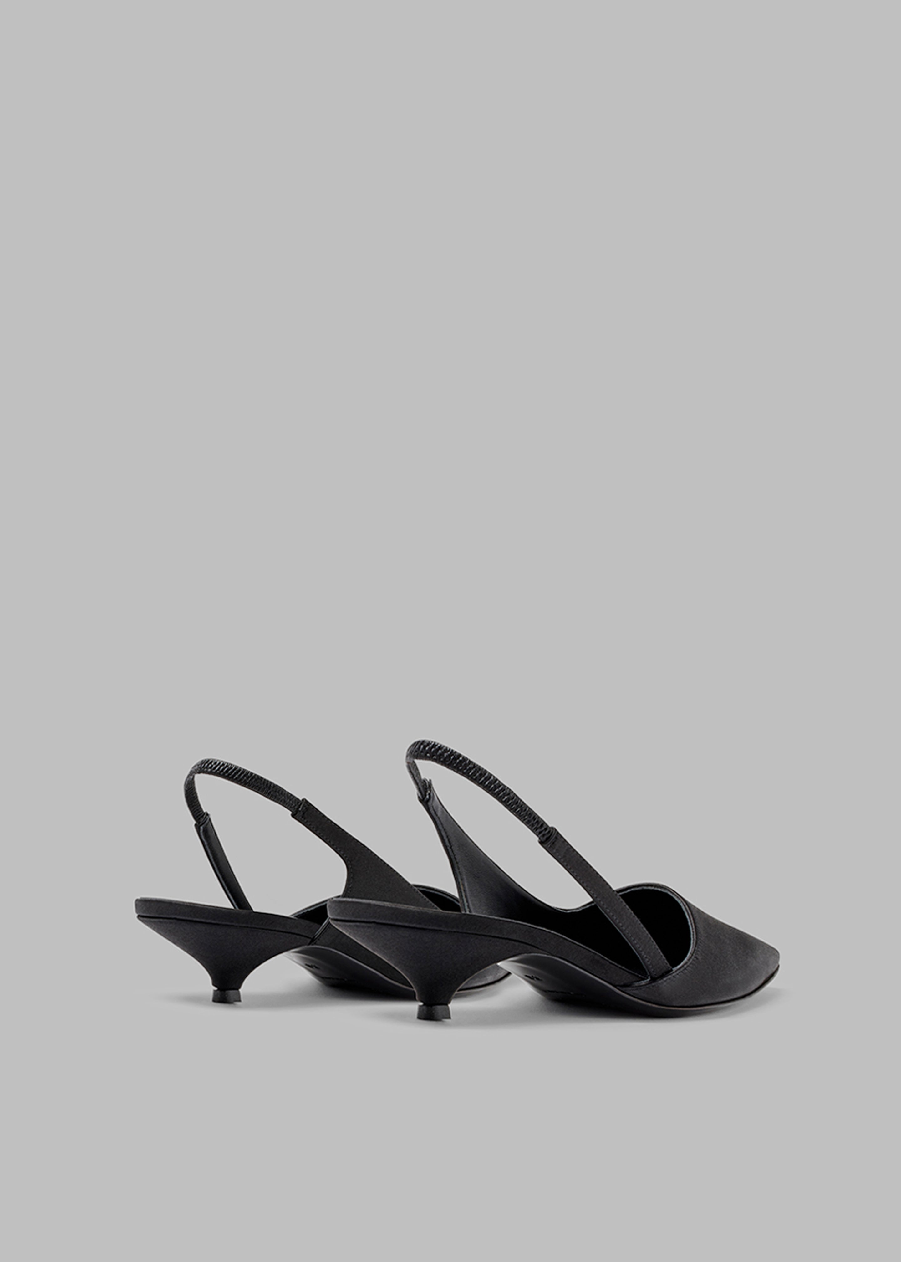 Loulou Studio Sulue Slingback Kitten Heel Shoes - Black - 3