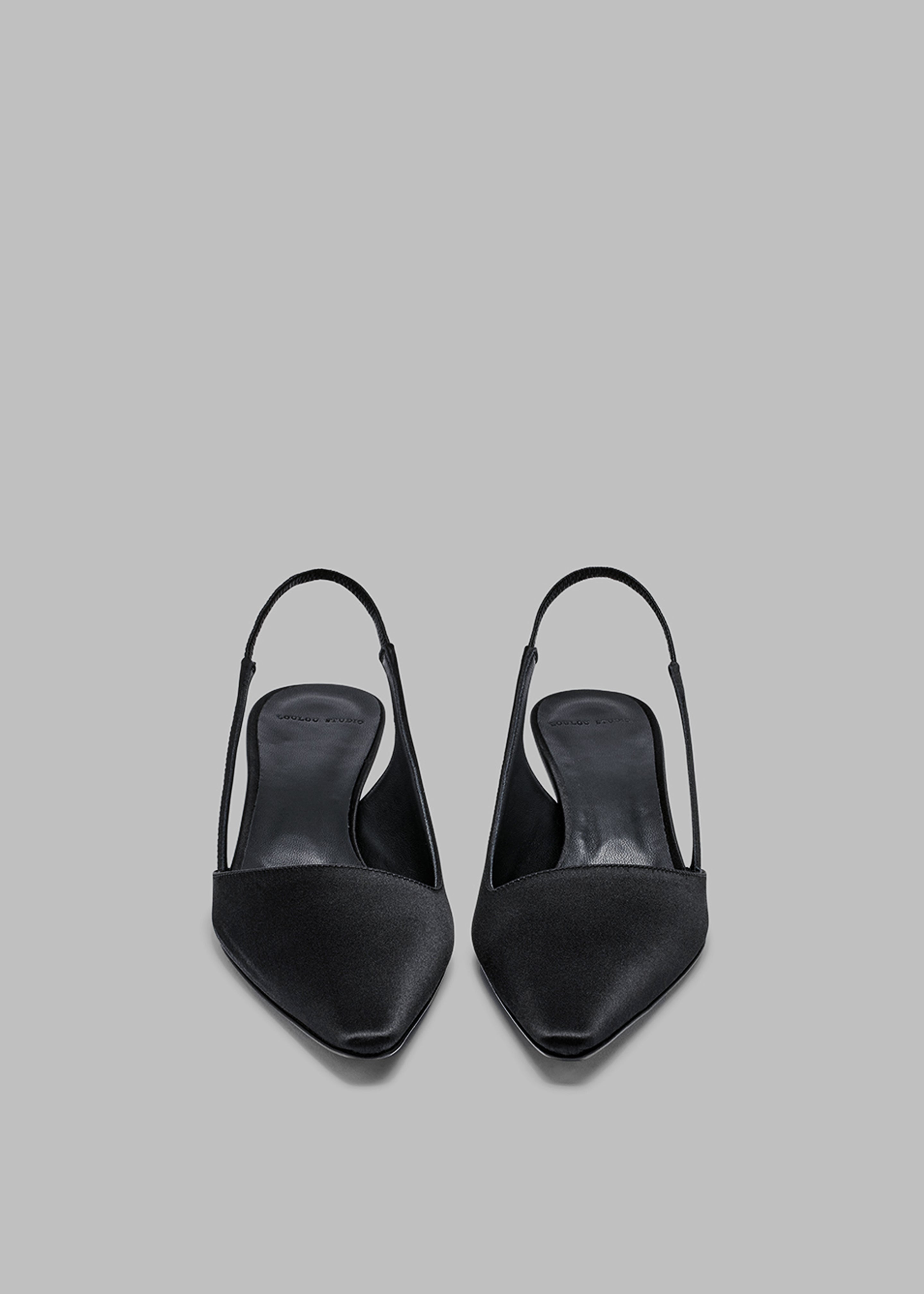 Loulou Studio Sulue Slingback Kitten Heel Shoes - Black - 2