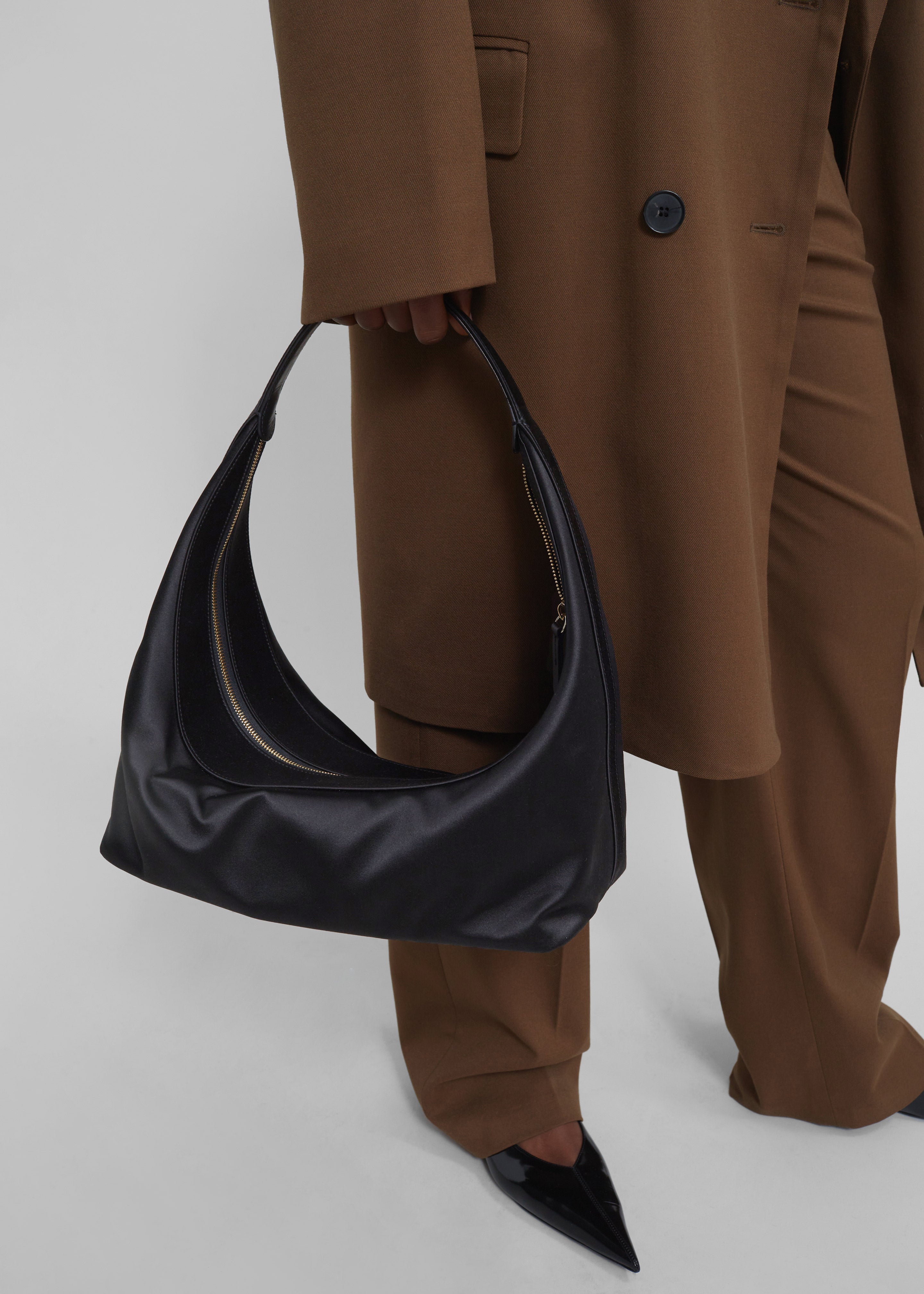 Loulou Studio Tania Satin Shoulder Bag - Black – The Frankie Shop