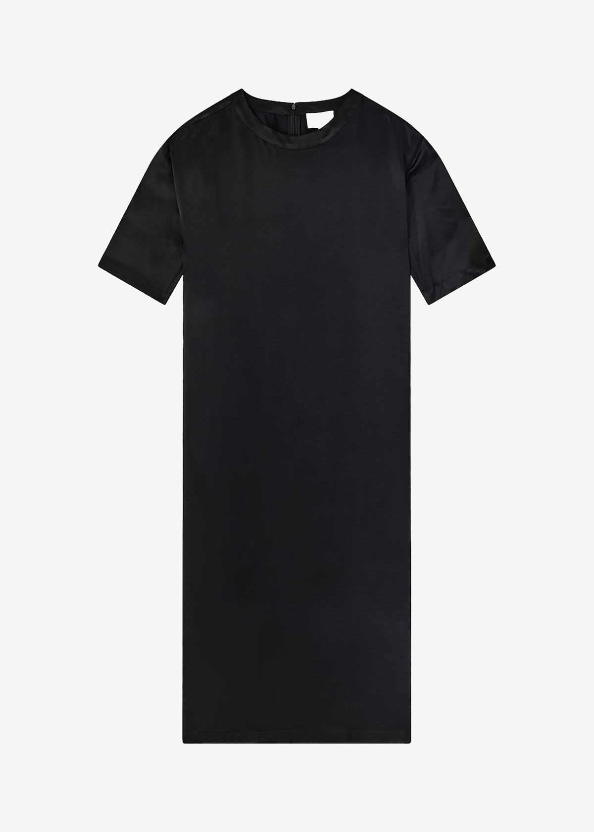 Loulou Studio Tuga Satin T-Shirt Dress - Black - 6
