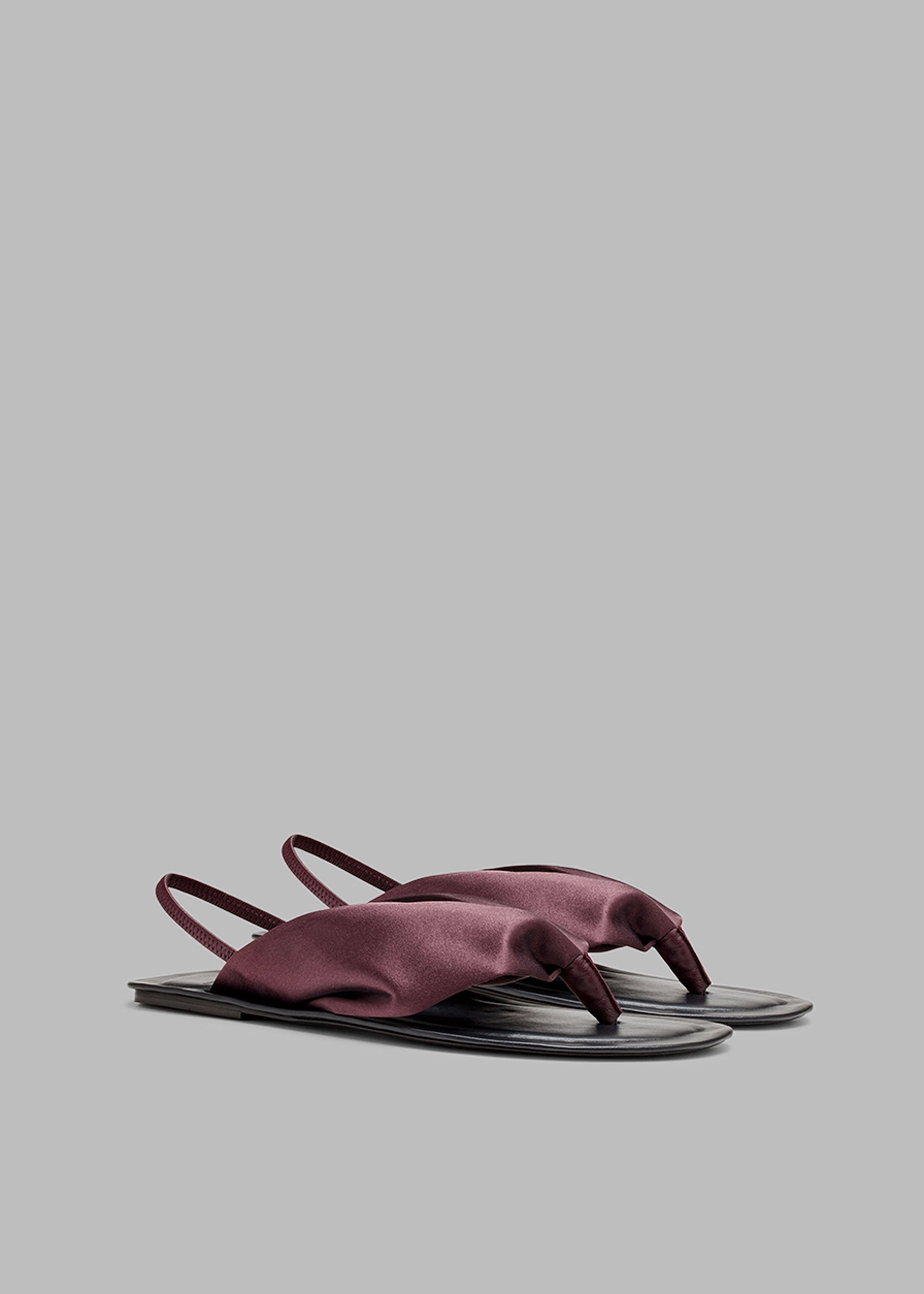 Loulou Studio Zila Slingback Flat Sandals - Midnight Bordeaux - 3