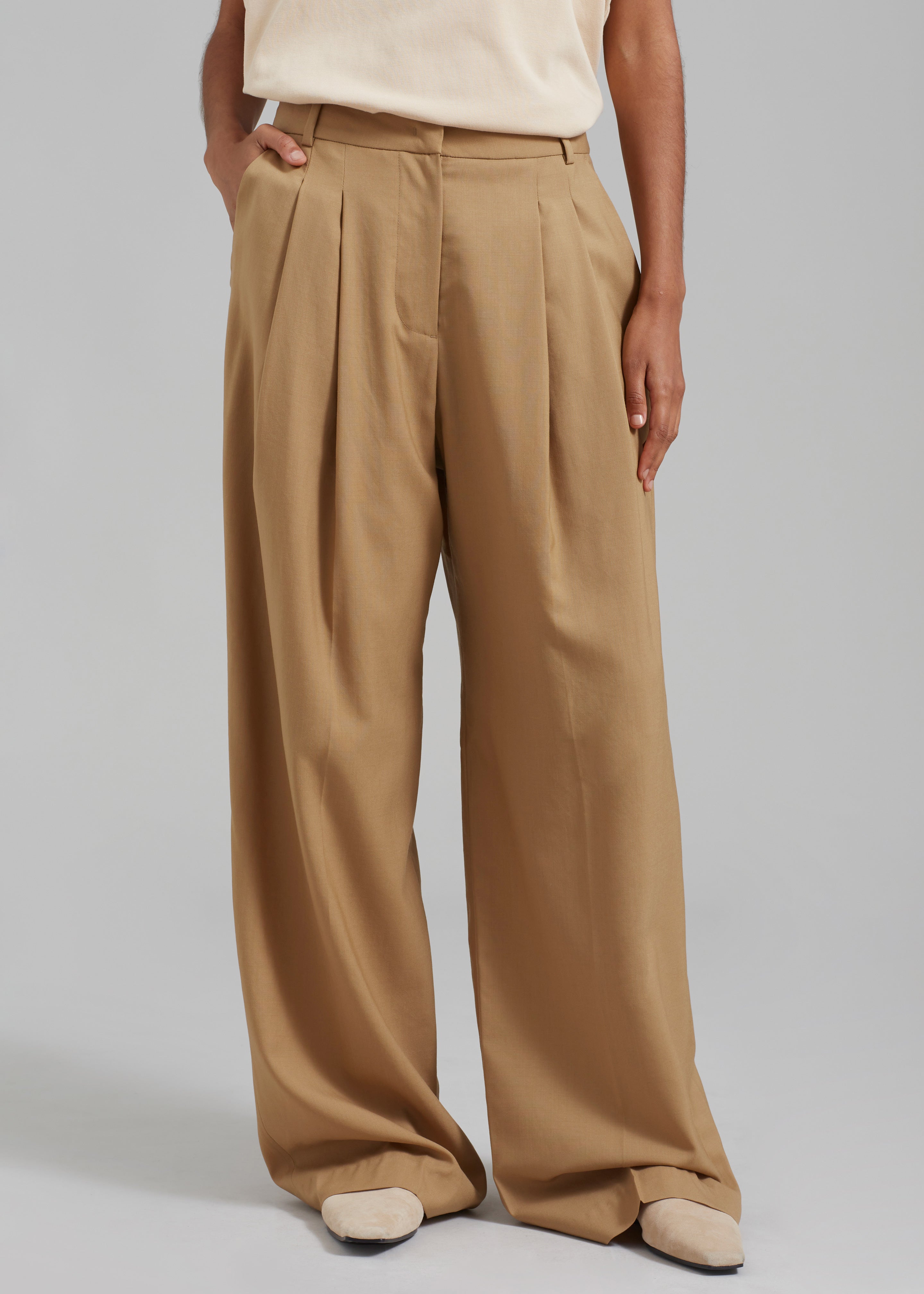Low Classic Basic Long Trousers - Beige - 2